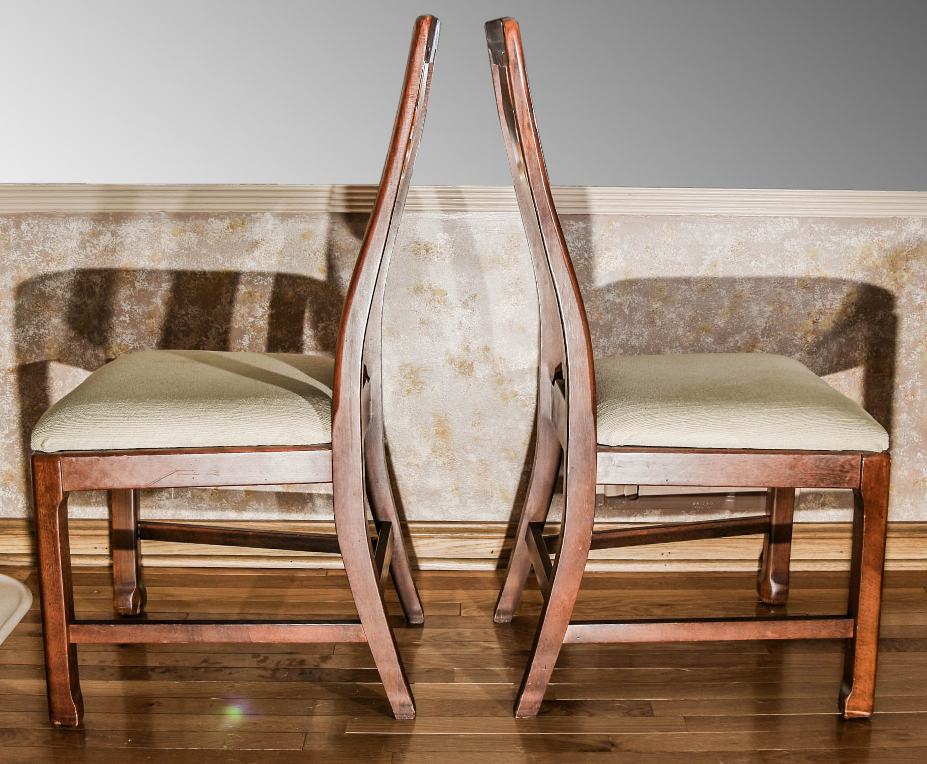 Vintage Dining Table with East Asian Style Chairs
