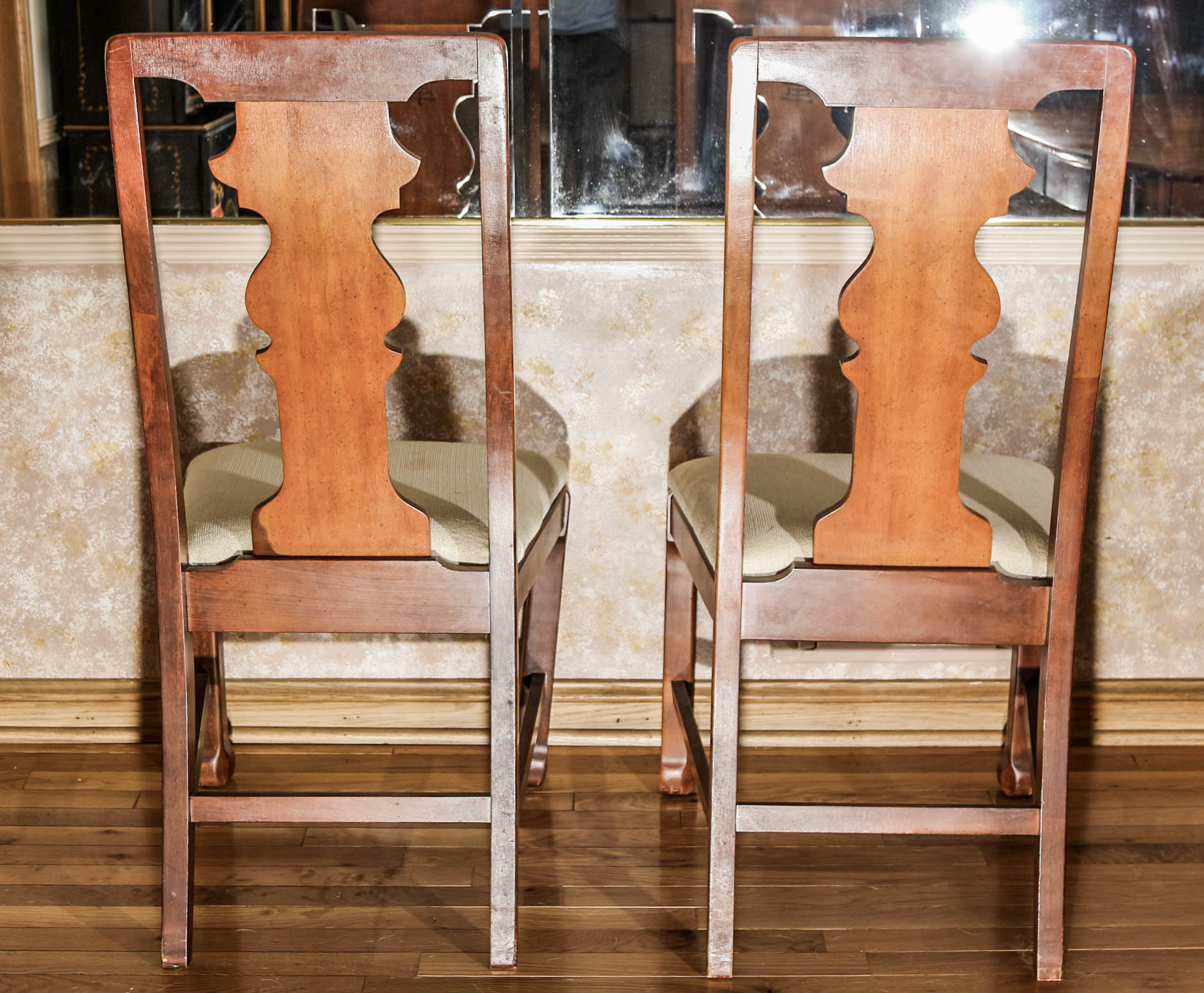 Vintage Dining Table with East Asian Style Chairs
