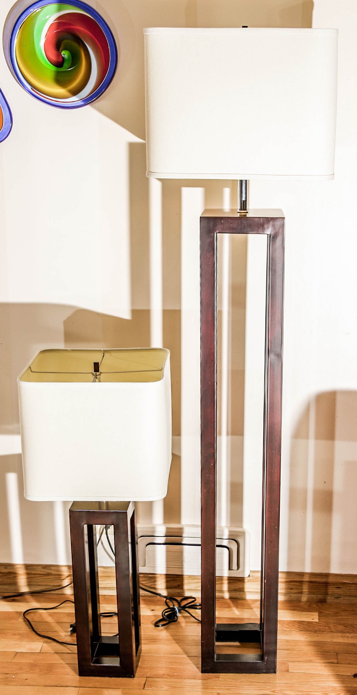 Coordinating Contemporary  Floor and Table Lamps