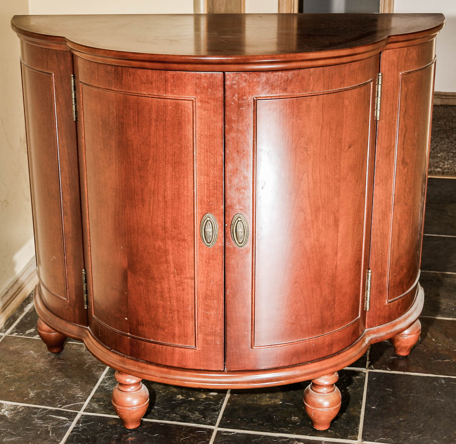Bombe Style Wooden Bar Cabinet