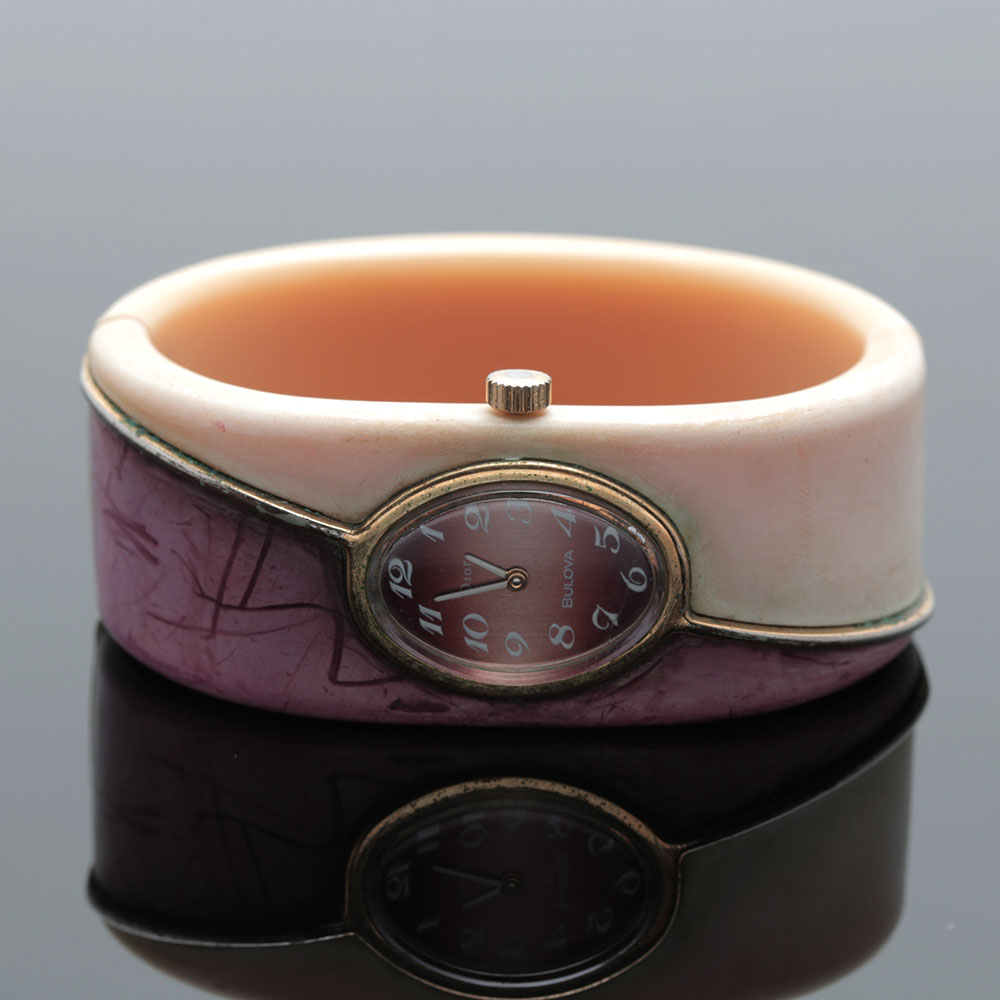 Vintage Dior Bulova Two-Tone Bangle Watch