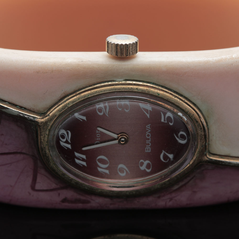 Vintage Dior Bulova Two-Tone Bangle Watch
