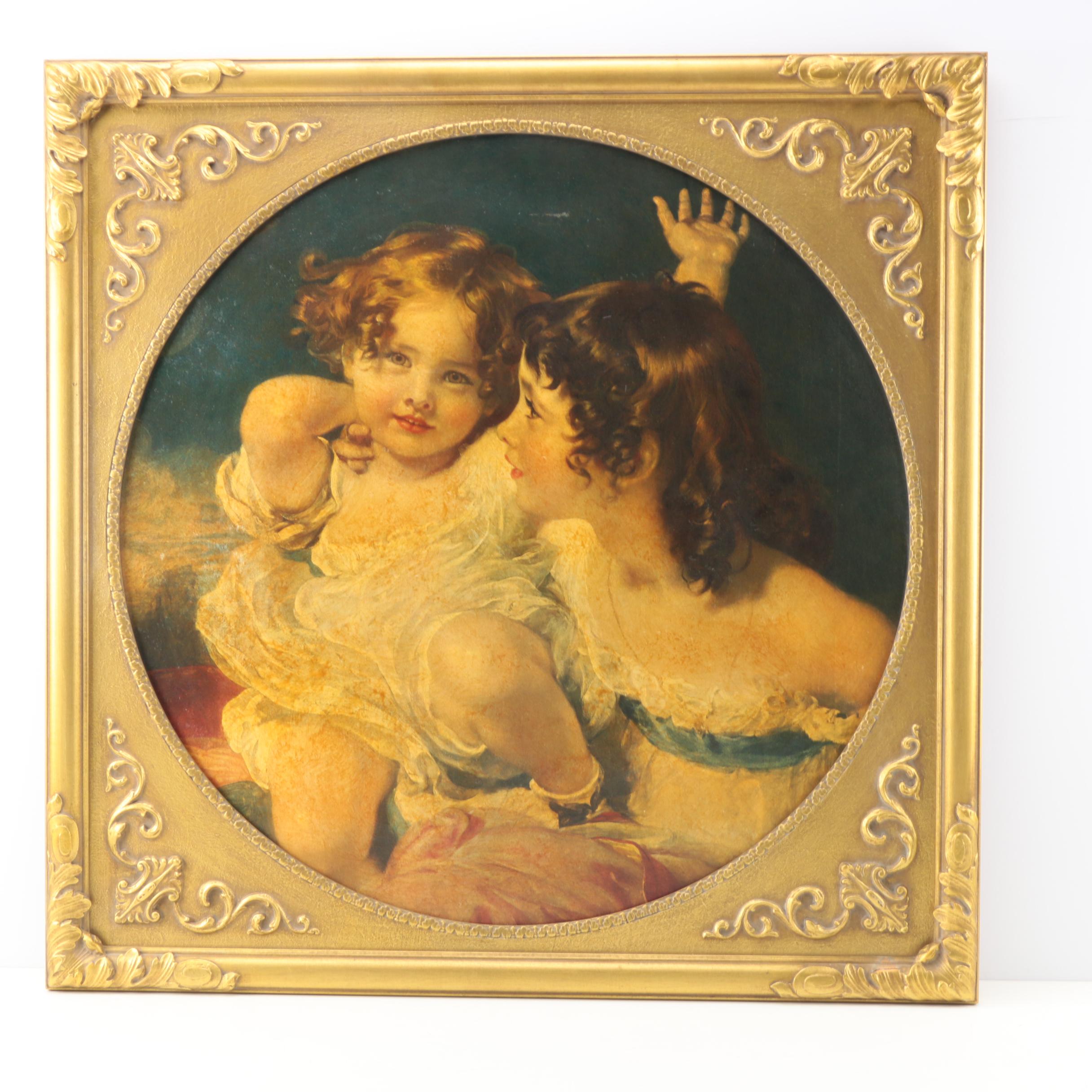 Lithograph After Sir Thomas Lawrence's Painting "The Calmady Children"