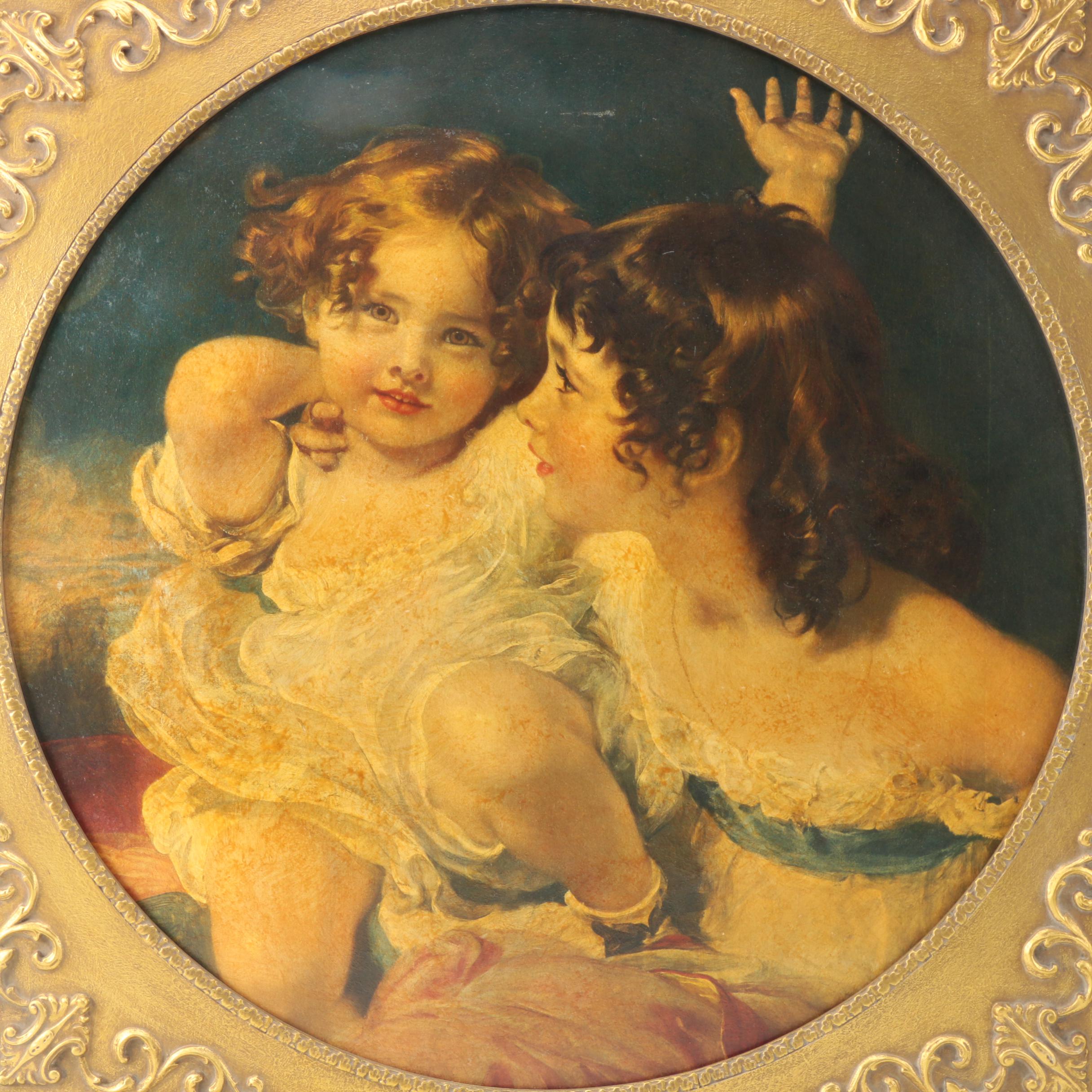 Lithograph After Sir Thomas Lawrence's Painting "The Calmady Children"