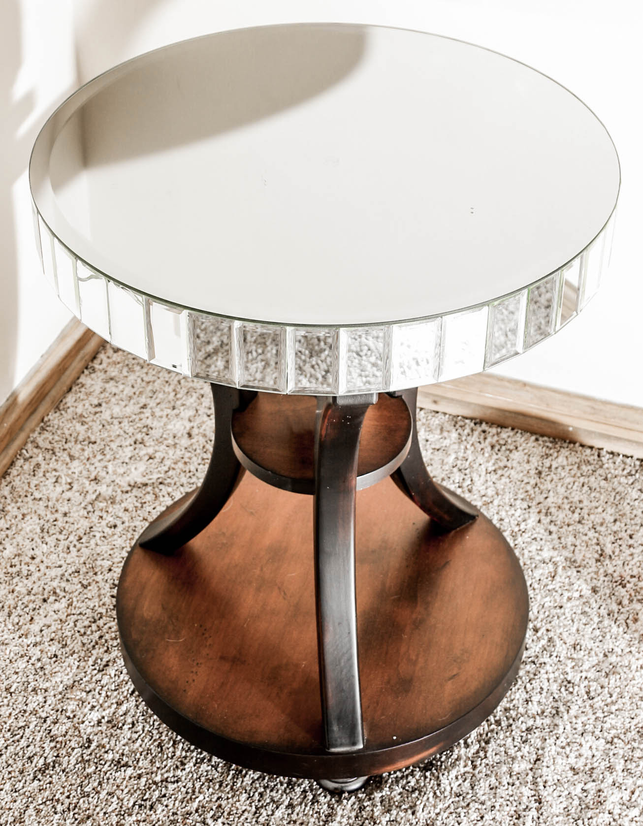 Mirrored Top Accent Table