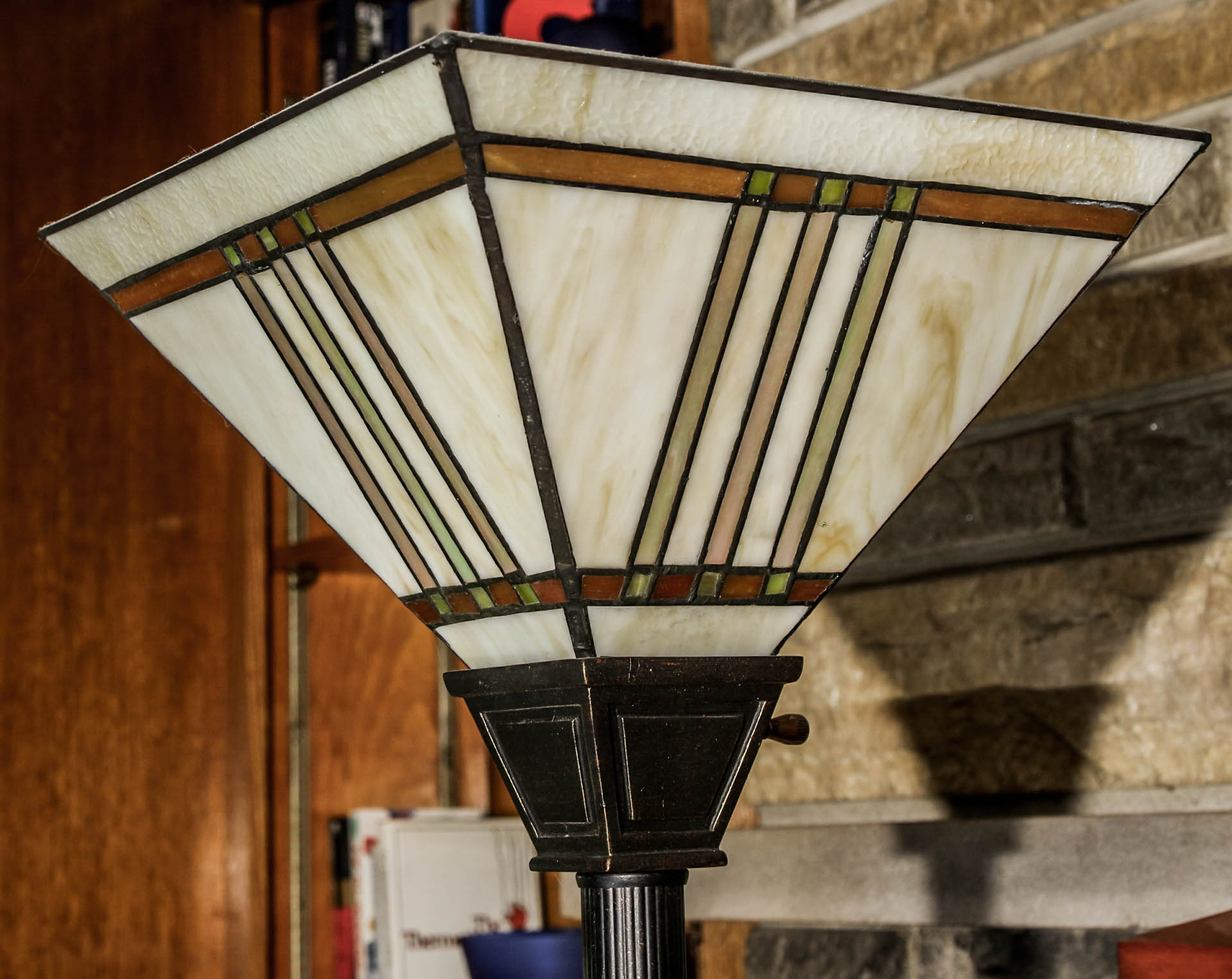 Pair of Arts and Crafts Style Stained Glass Floor Lamps