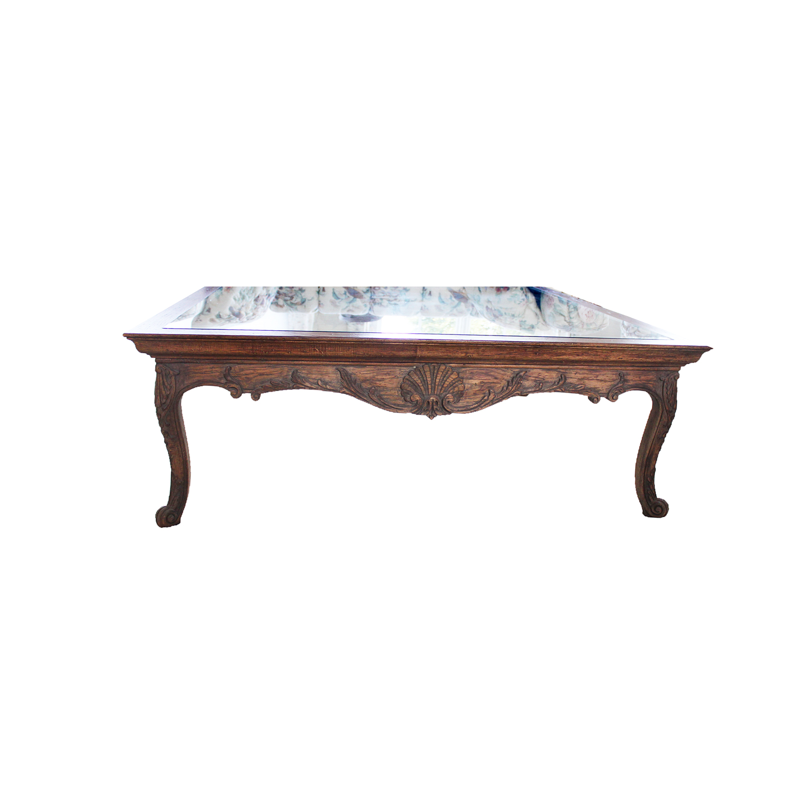 Vintage Queen Anne Style Oak Coffee Table