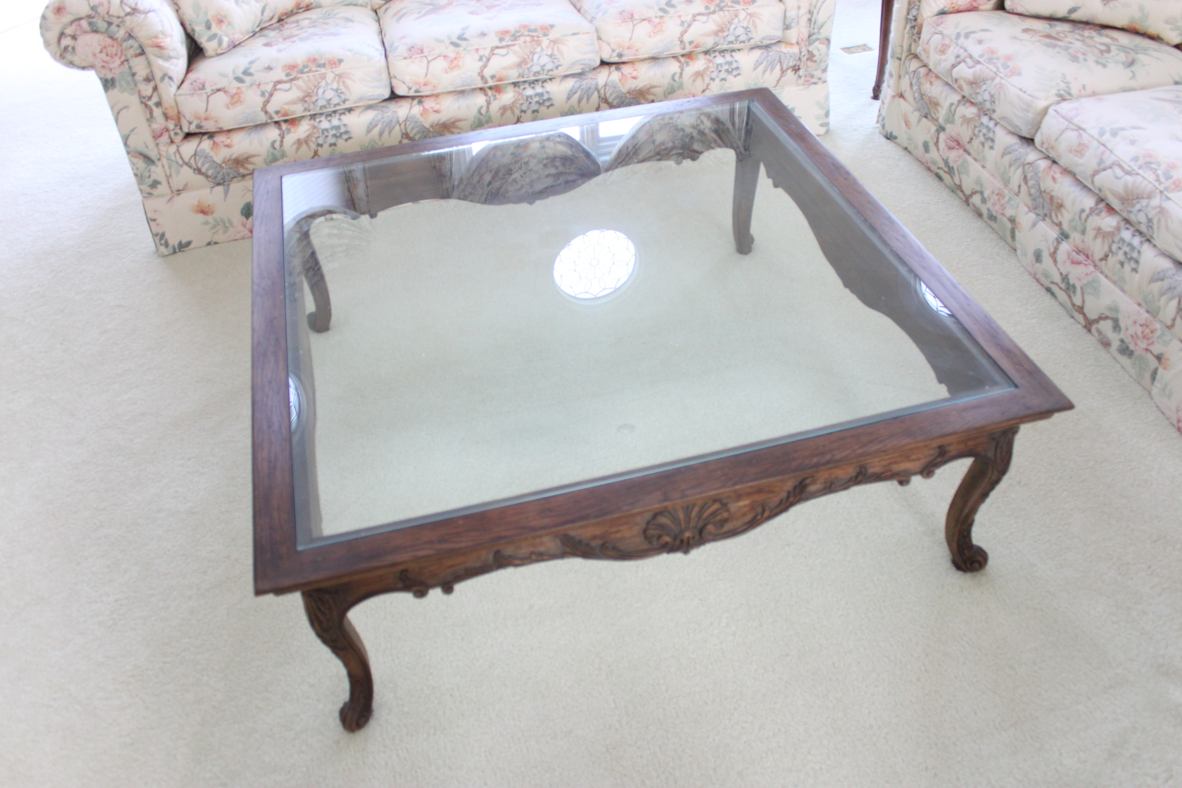 Vintage Queen Anne Style Oak Coffee Table