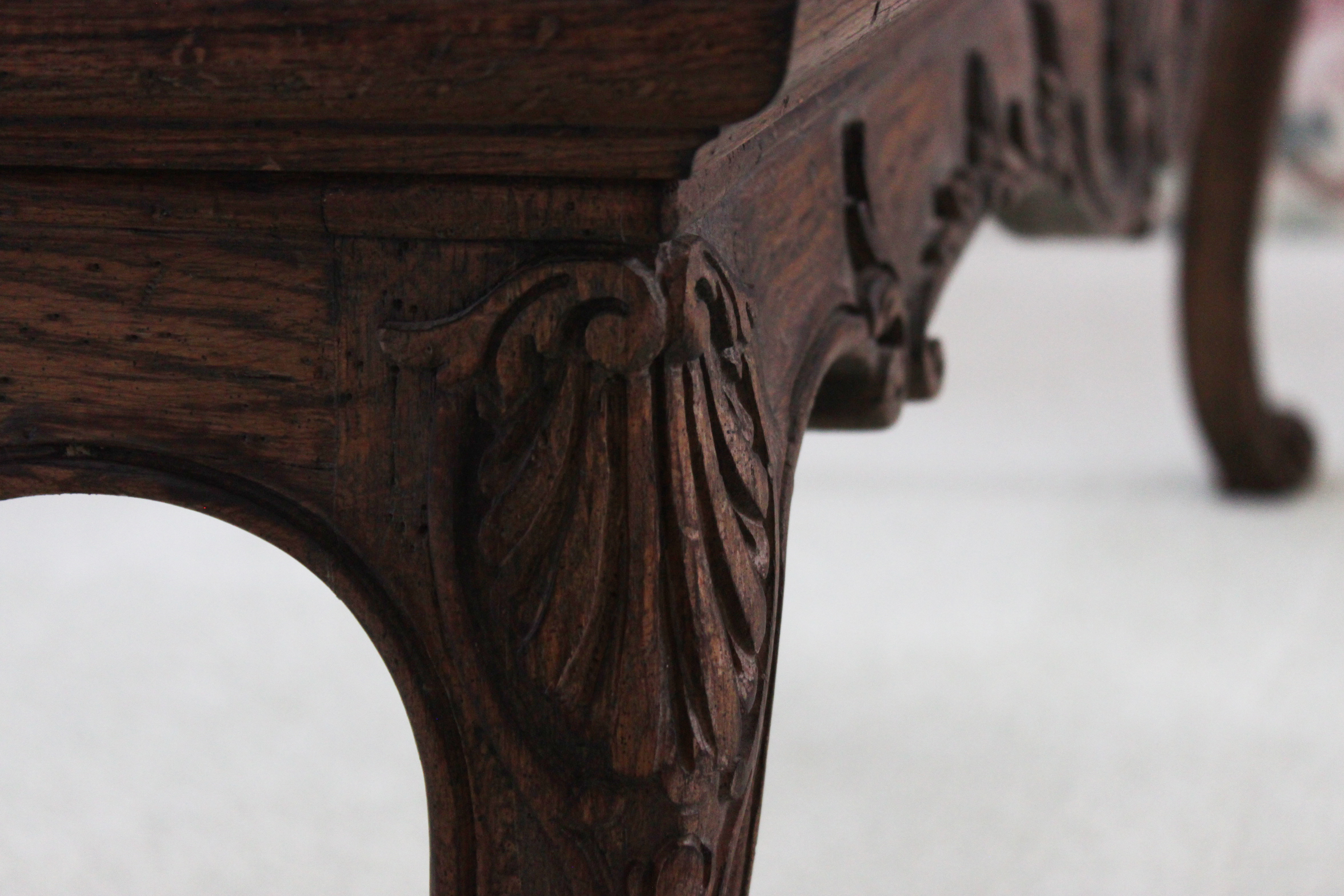 Vintage Queen Anne Style Oak Coffee Table