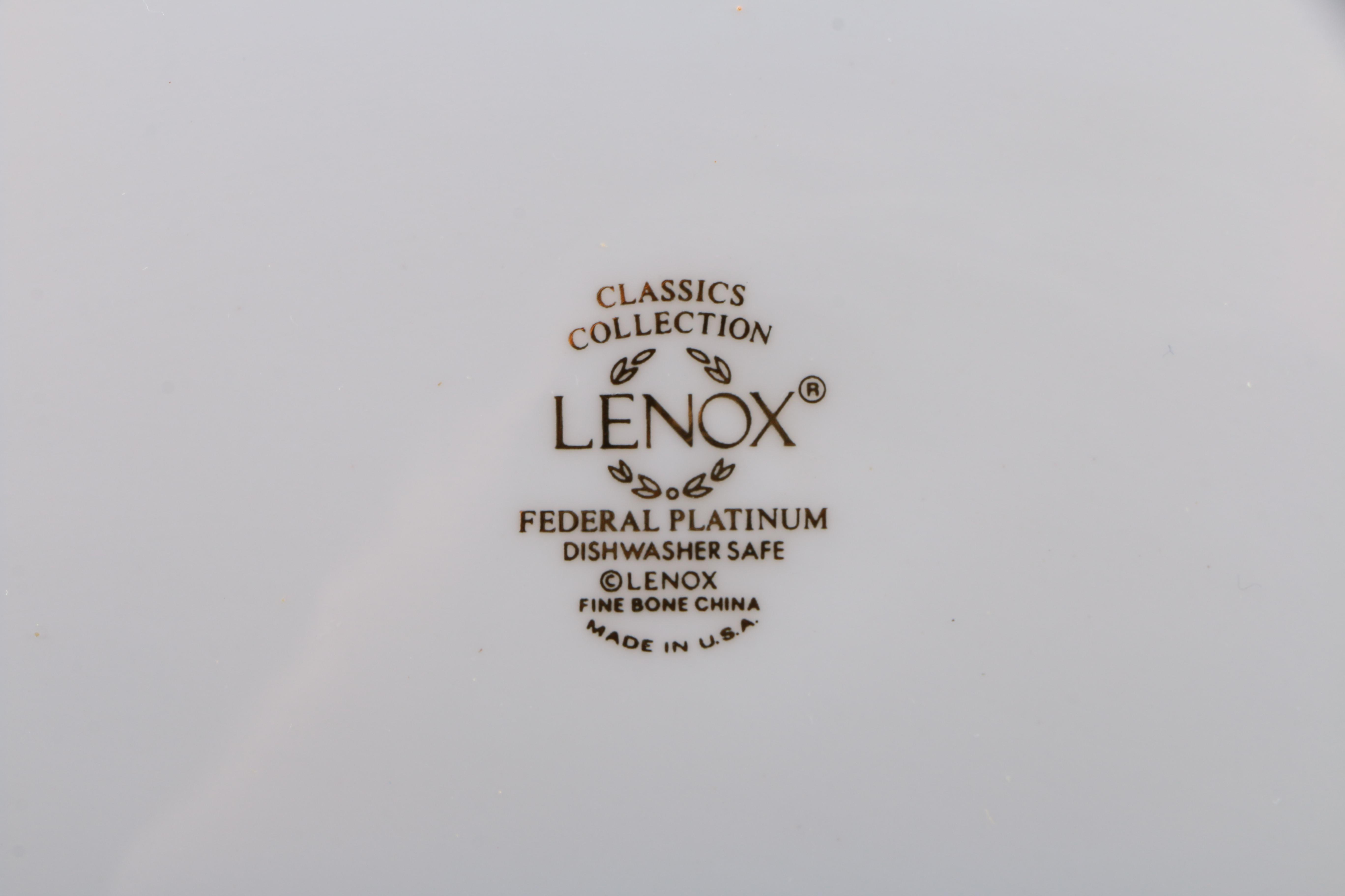 Lenox "Federal Platinum" Bone China Tableware