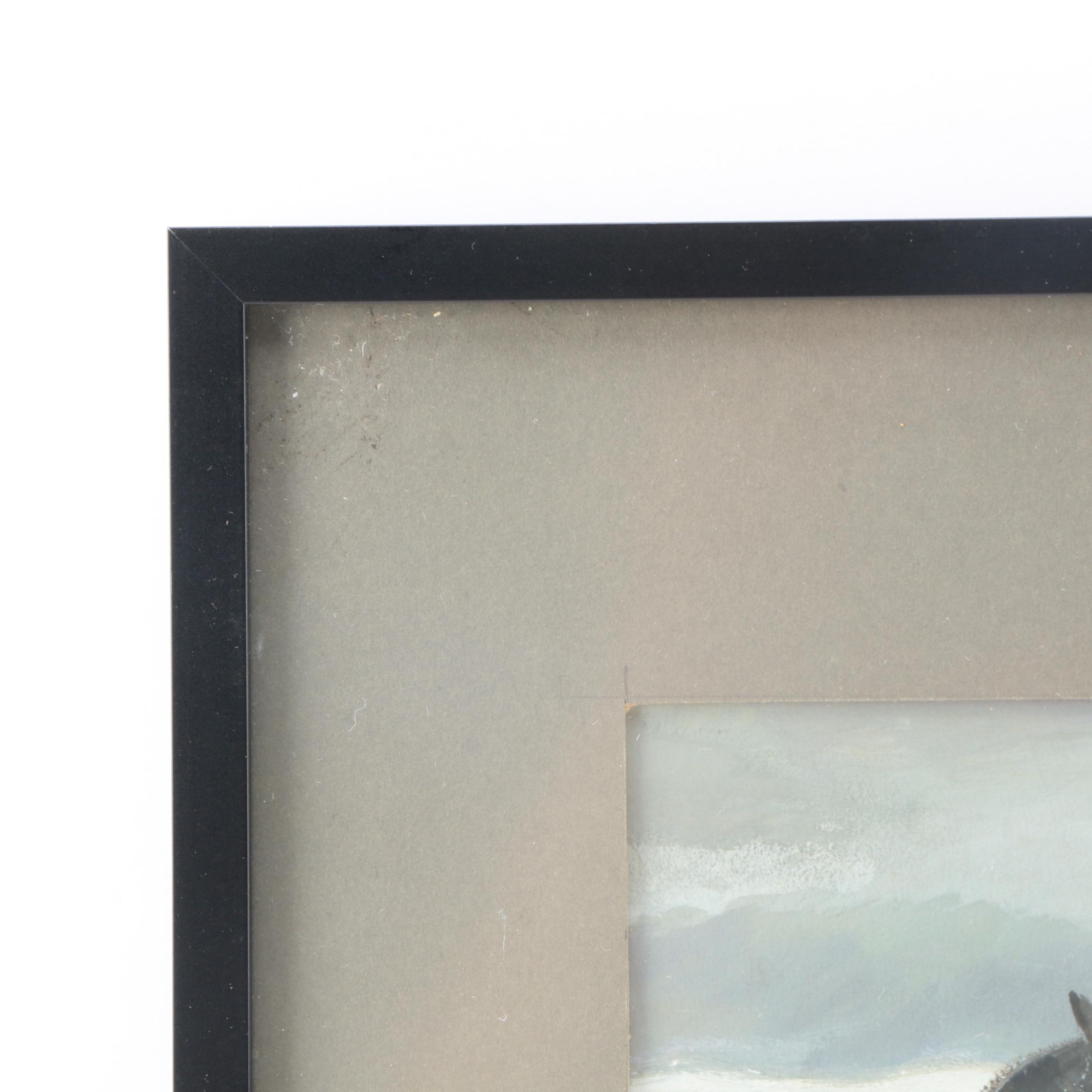 Paul Nonnast Original Gouache Illustration on Paper