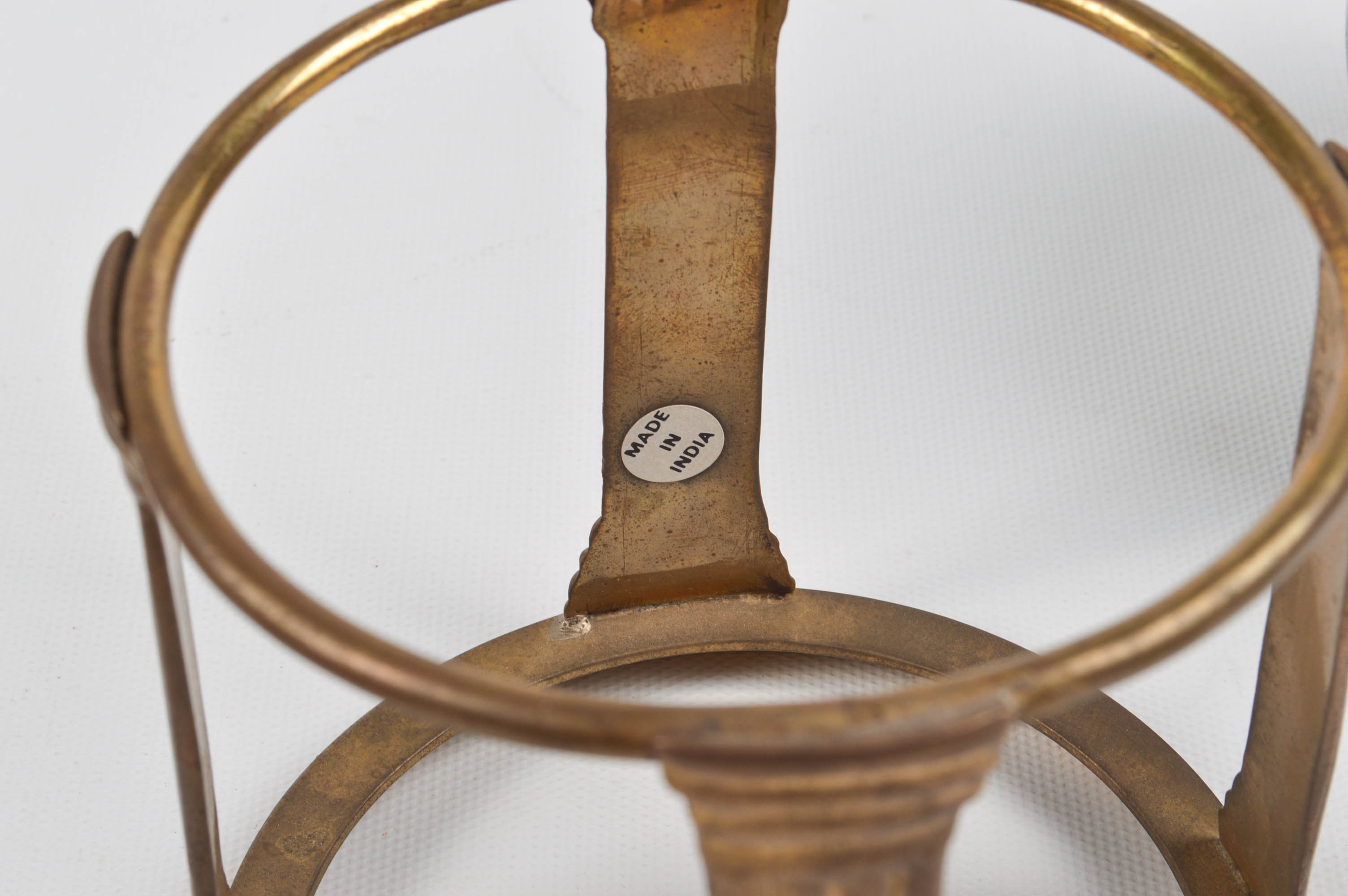 Solid Brass Double Inkwell and Granite Sphere