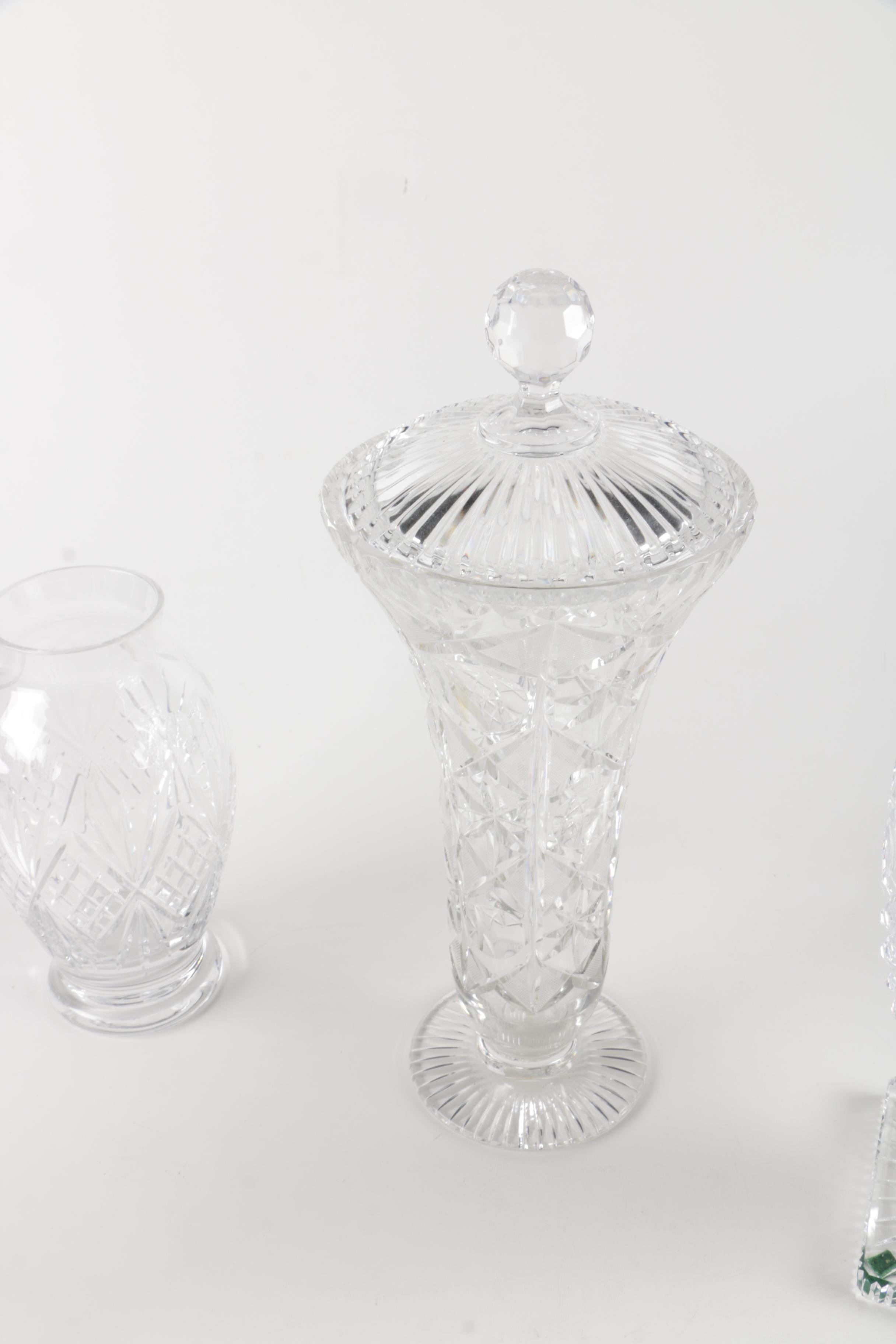 Mixed Crystal And Glass Vases