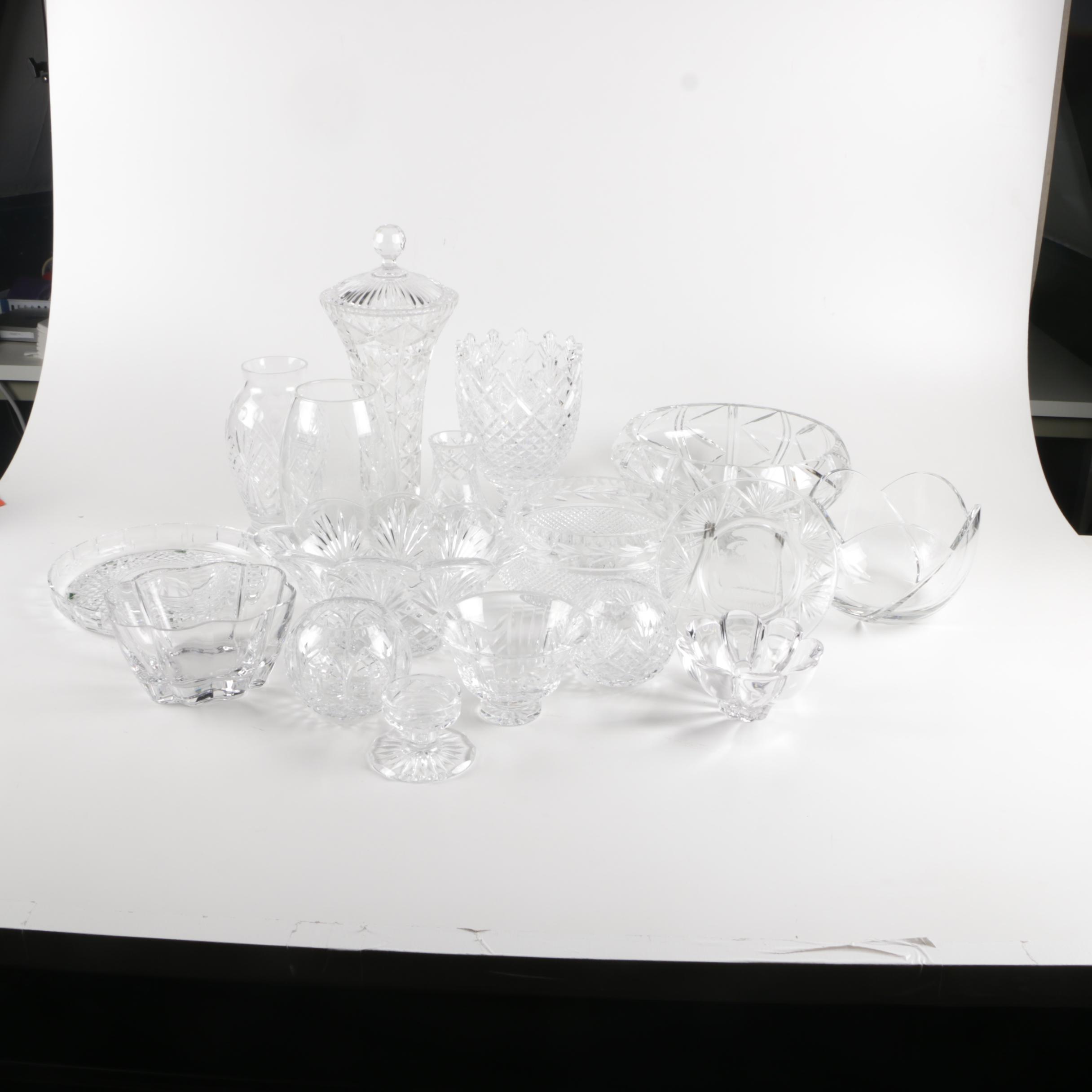 Mixed Crystal And Glass Vases