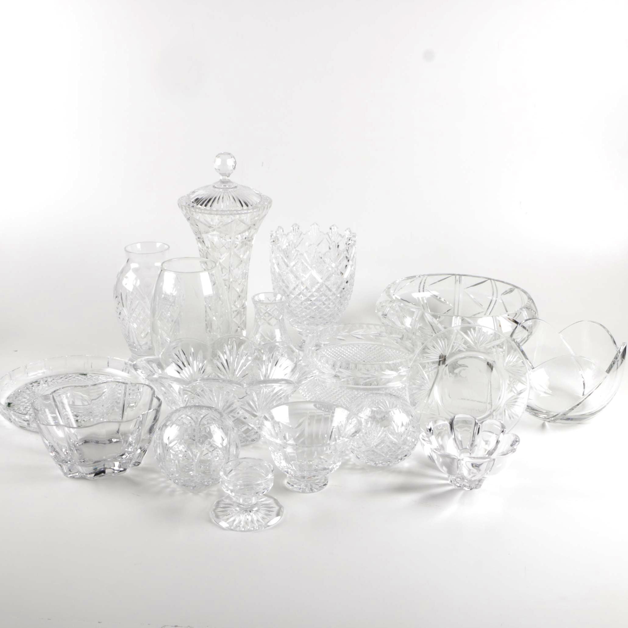 Mixed Crystal And Glass Vases