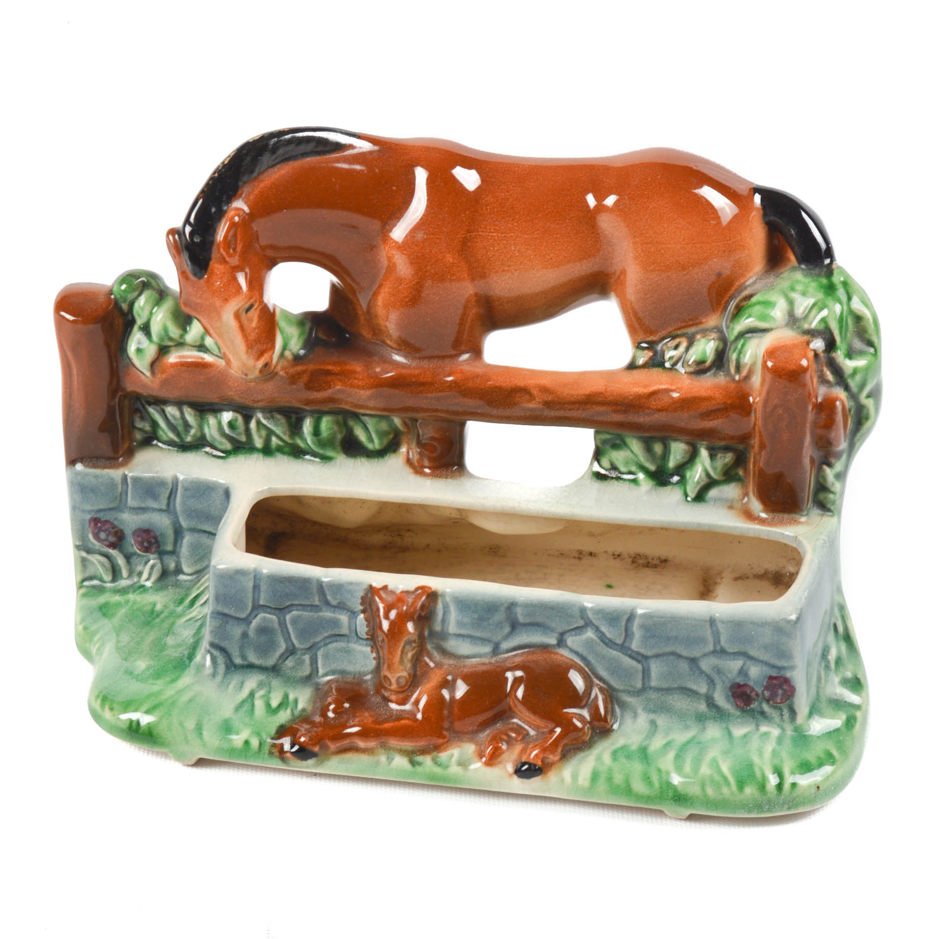 Vintage Mid-Century Horse-Themed Planter