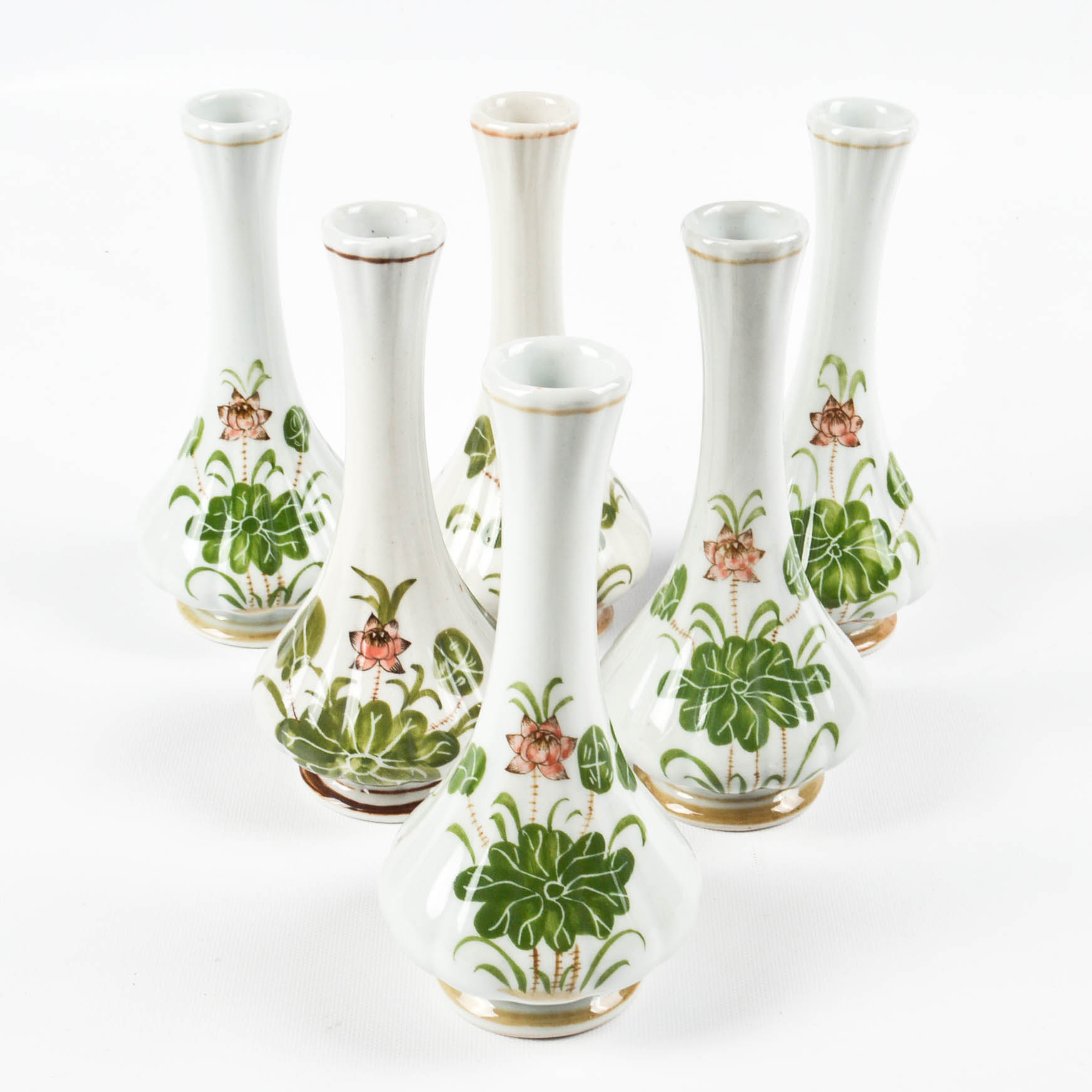 Handcrafted Lotus Bud Vases and Candlesticks