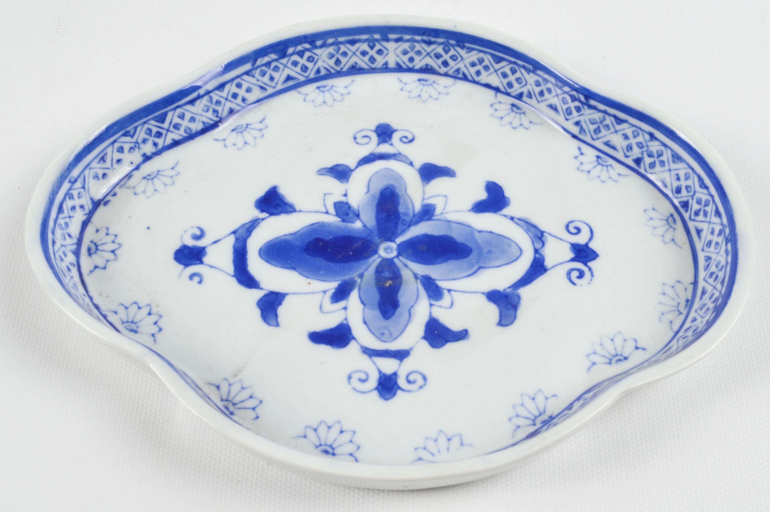 Chinese Cloisonné Eggs With Blue and White Miniature Tea Set