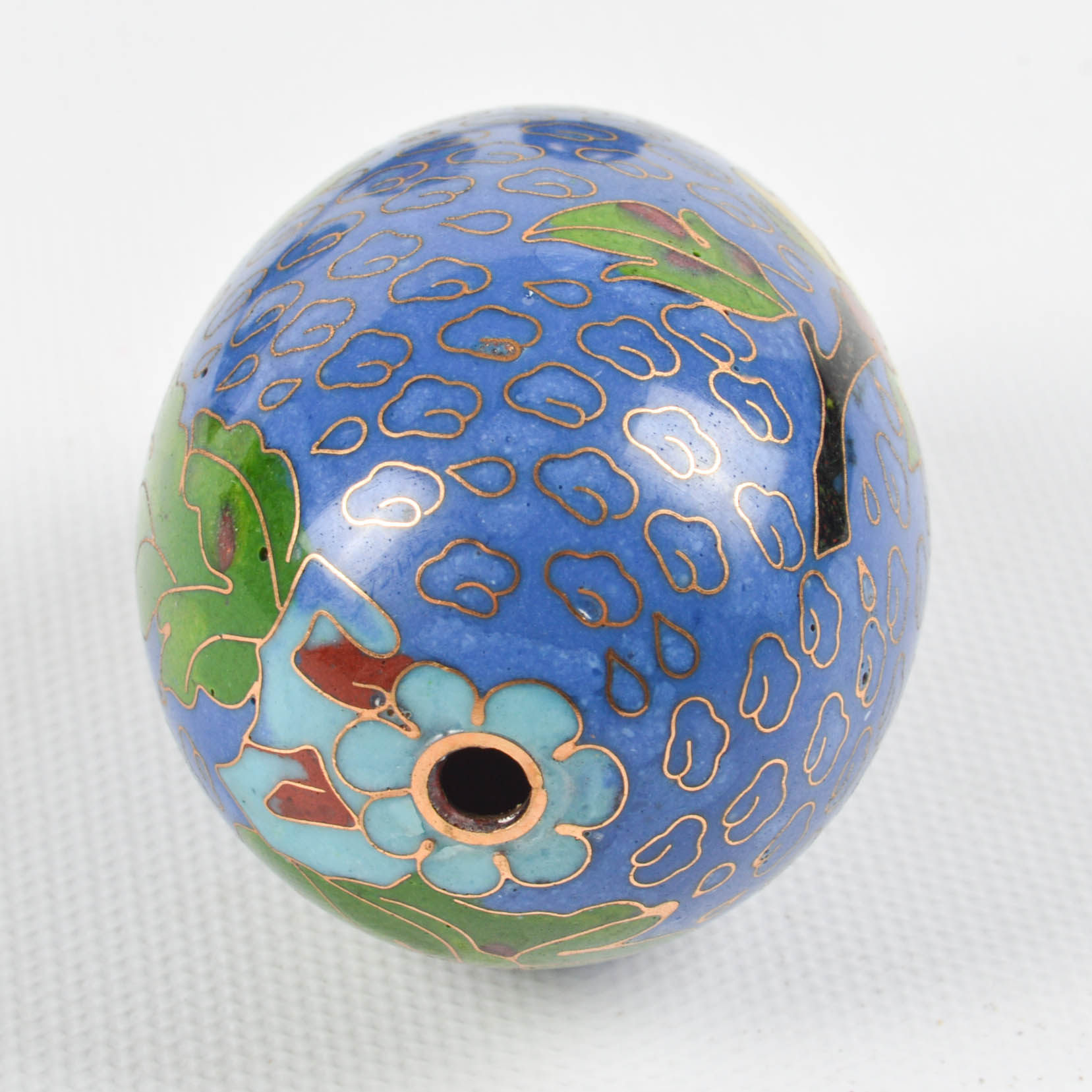 Chinese Cloisonné Eggs With Blue and White Miniature Tea Set