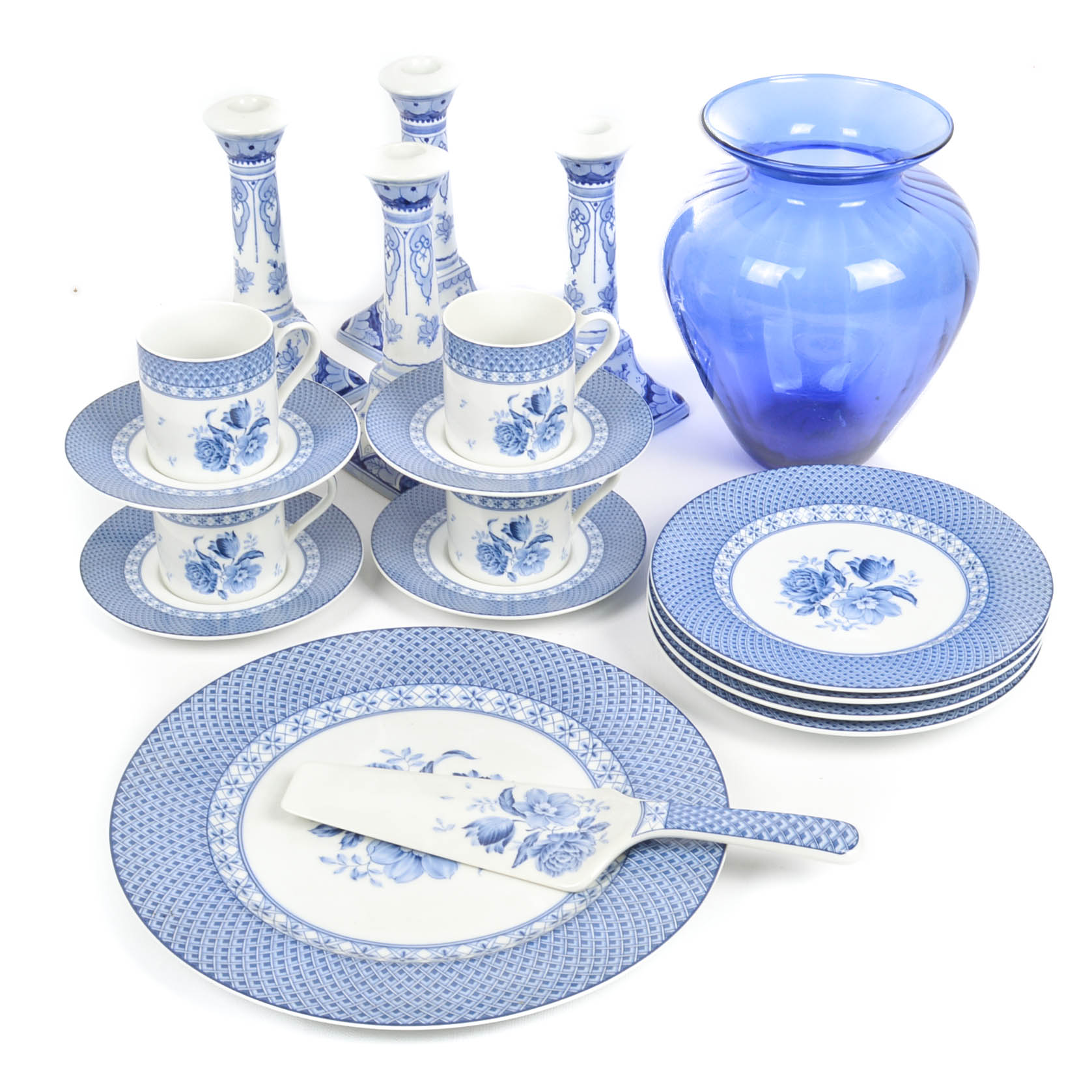 Blue and White Tableware Grouping Including Andrea by Sadek