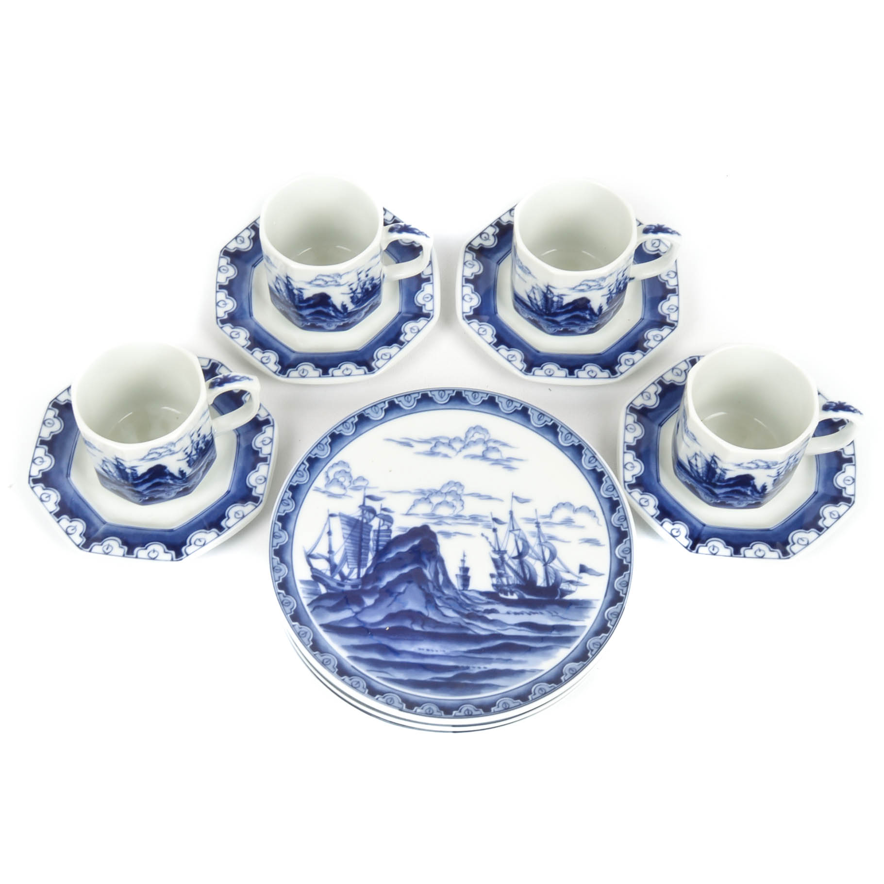 Blue and White Dessert Set by Andrea by Sadek