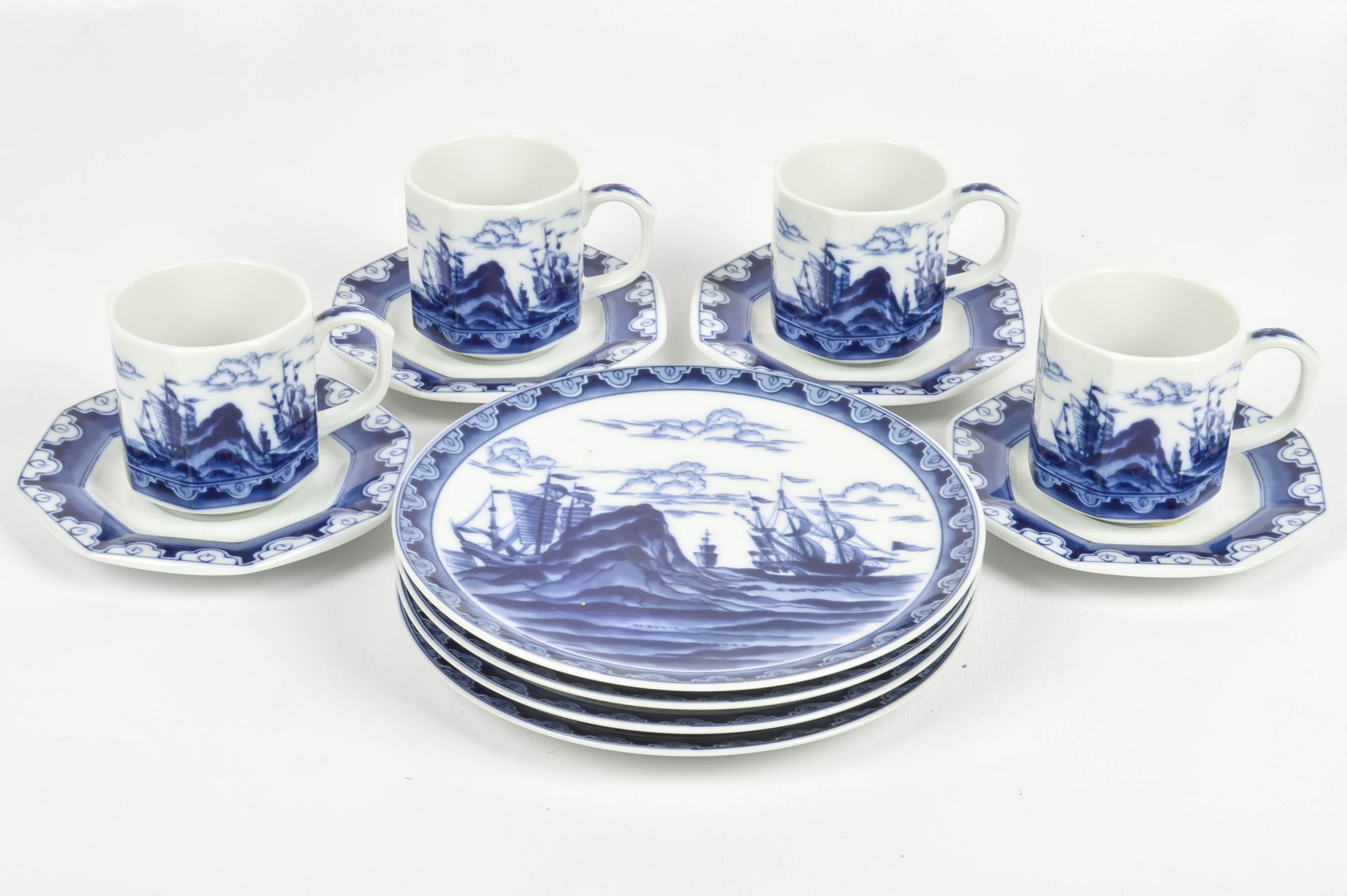 Blue and White Dessert Set by Andrea by Sadek