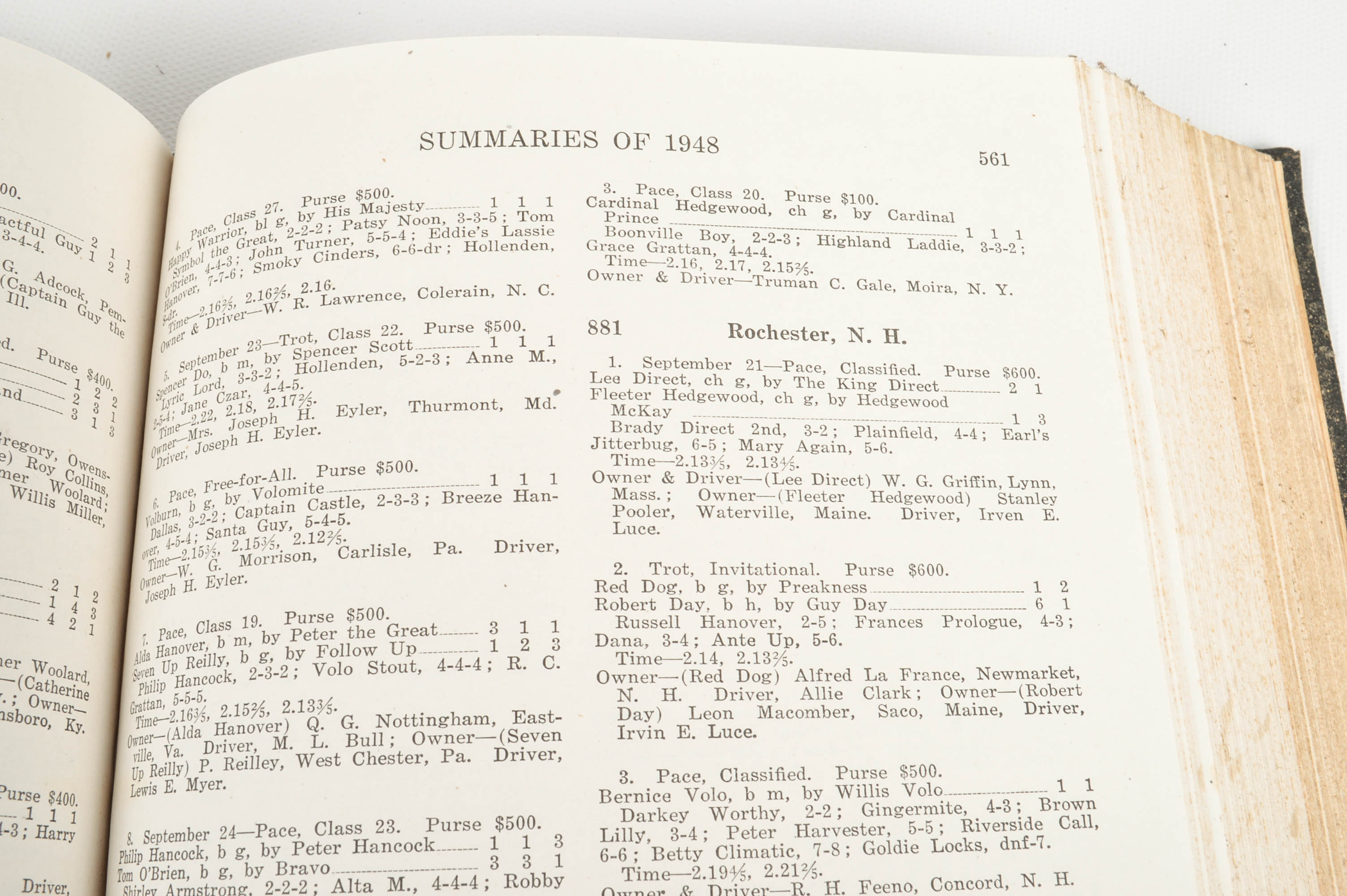 United States Trotting Association "Sires & Dams" and "Yearbooks"