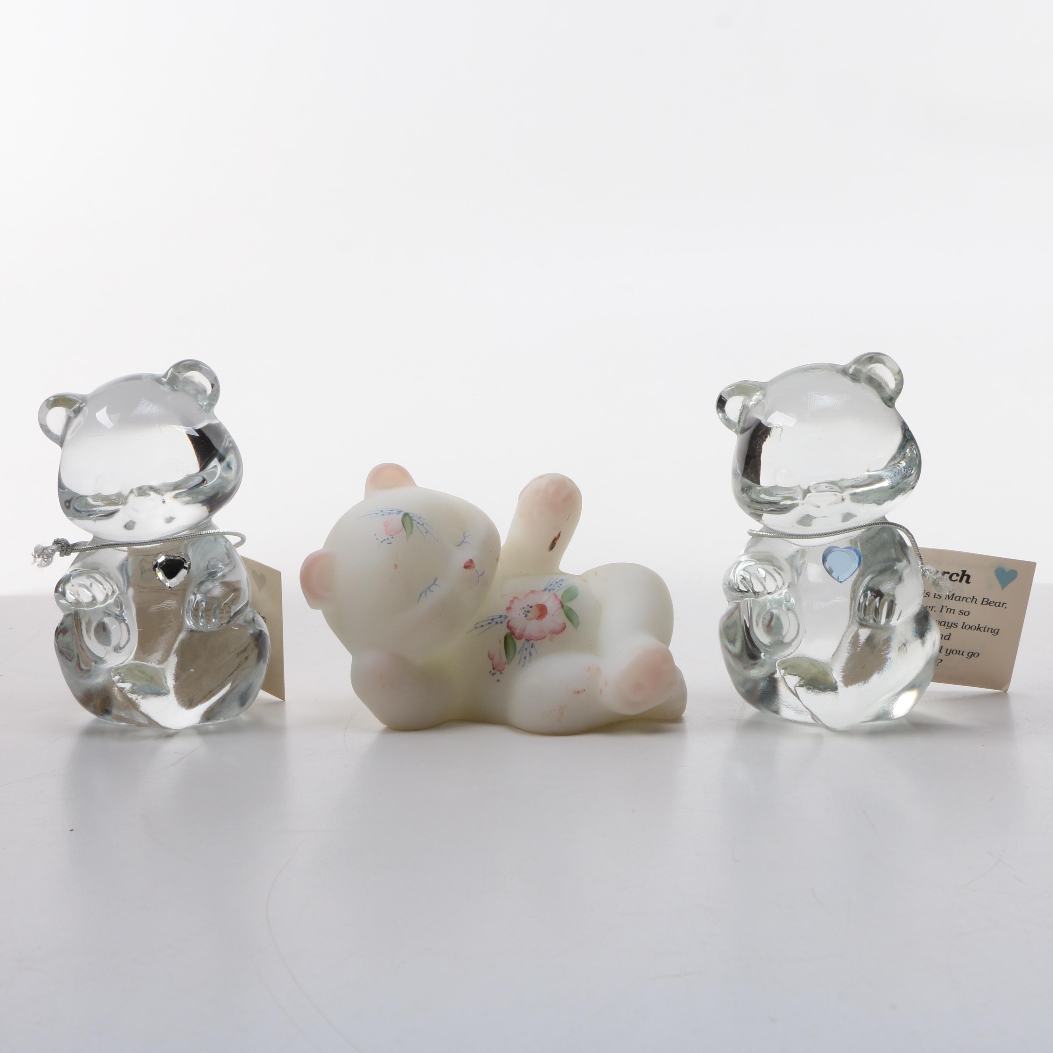 Fenton Glass Bear Figurines