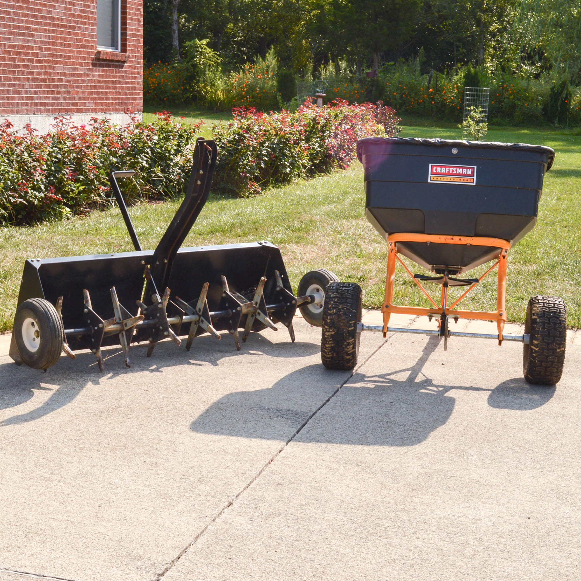 Lawn Aerator and Craftsman Professional Spreader