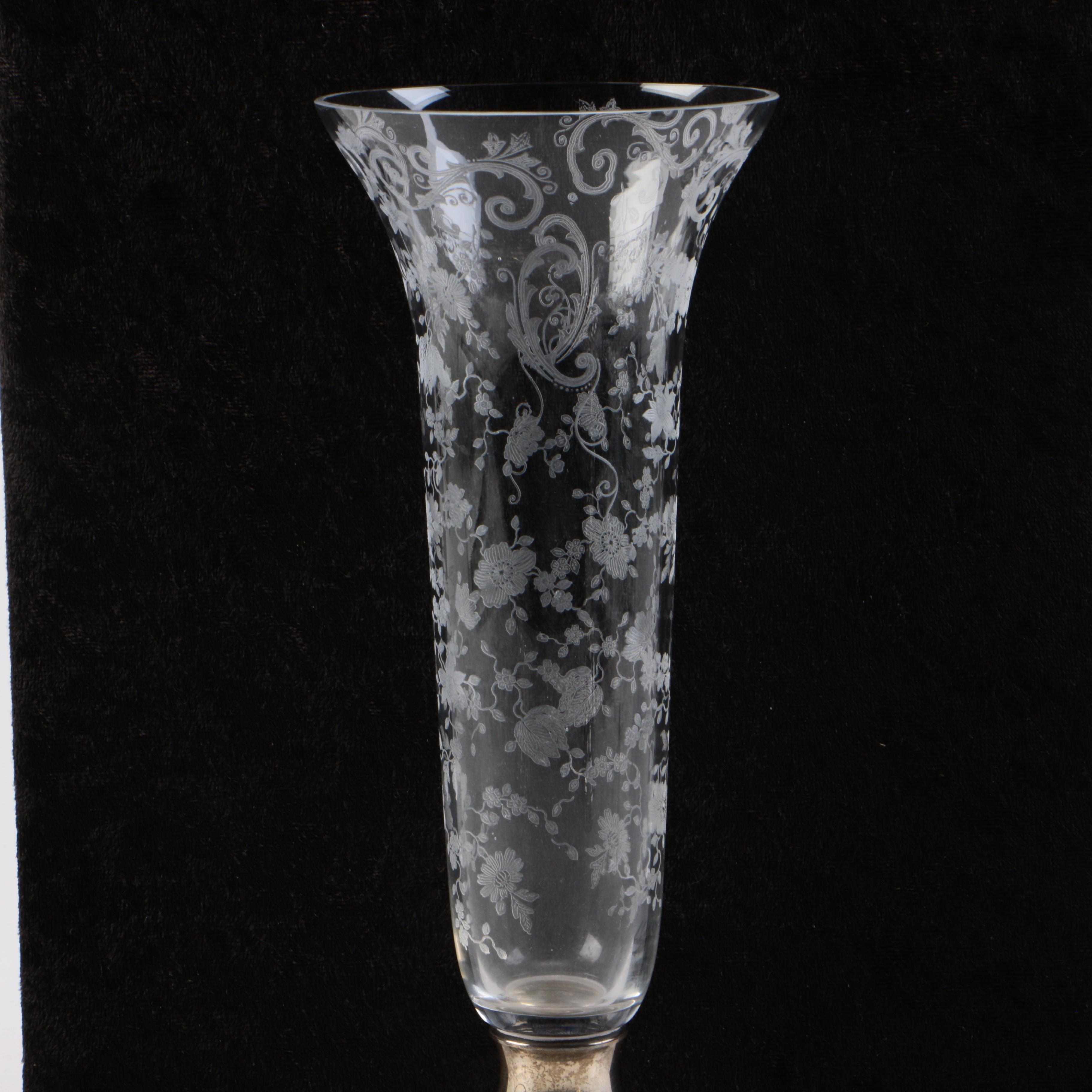 Frank M. Whiting & Co. Sterling Candleholders and Sheffield Silver Co Vase