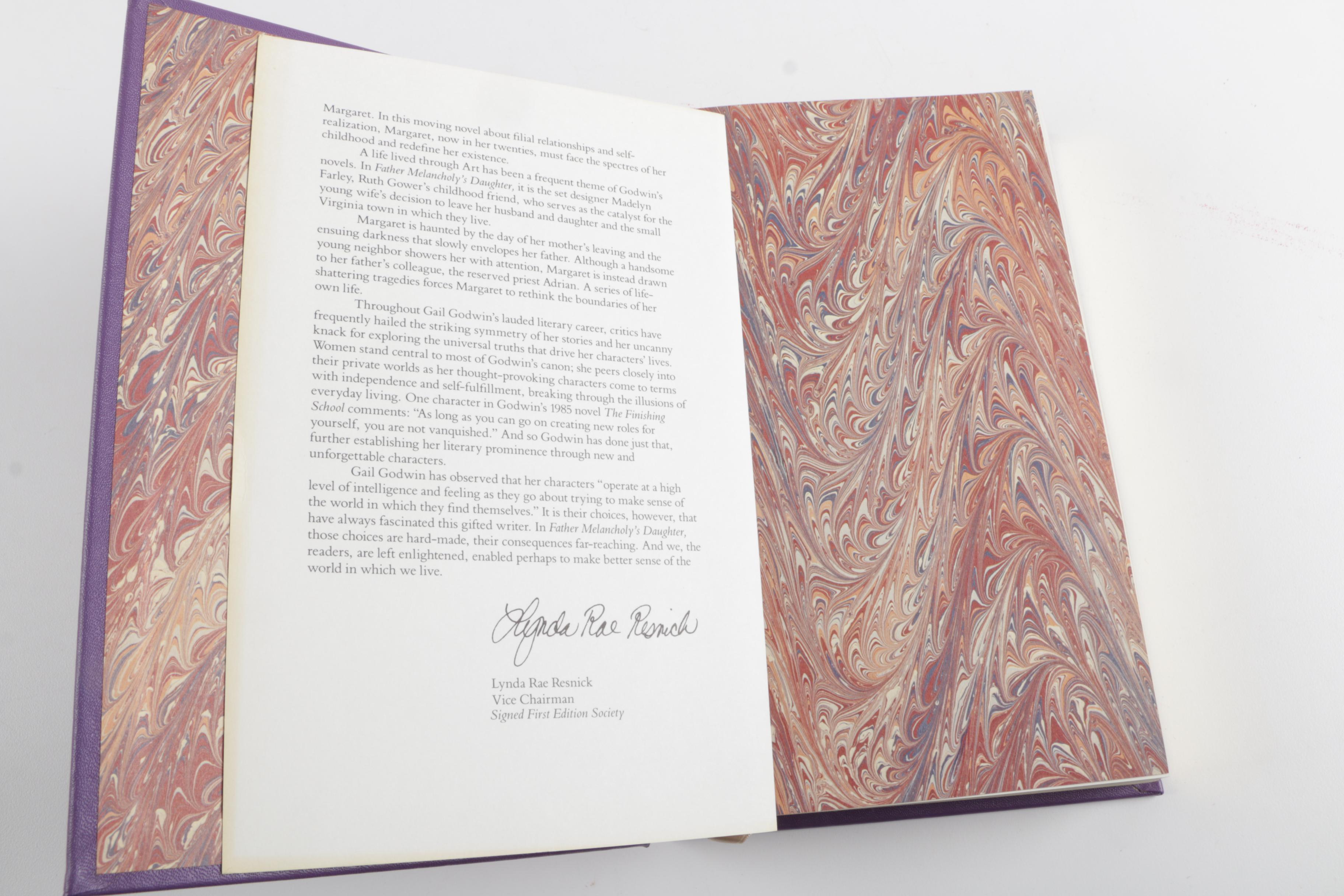 Signed Franklin Library Edition "Father Melancholy's Daughter" by Gail Godwin