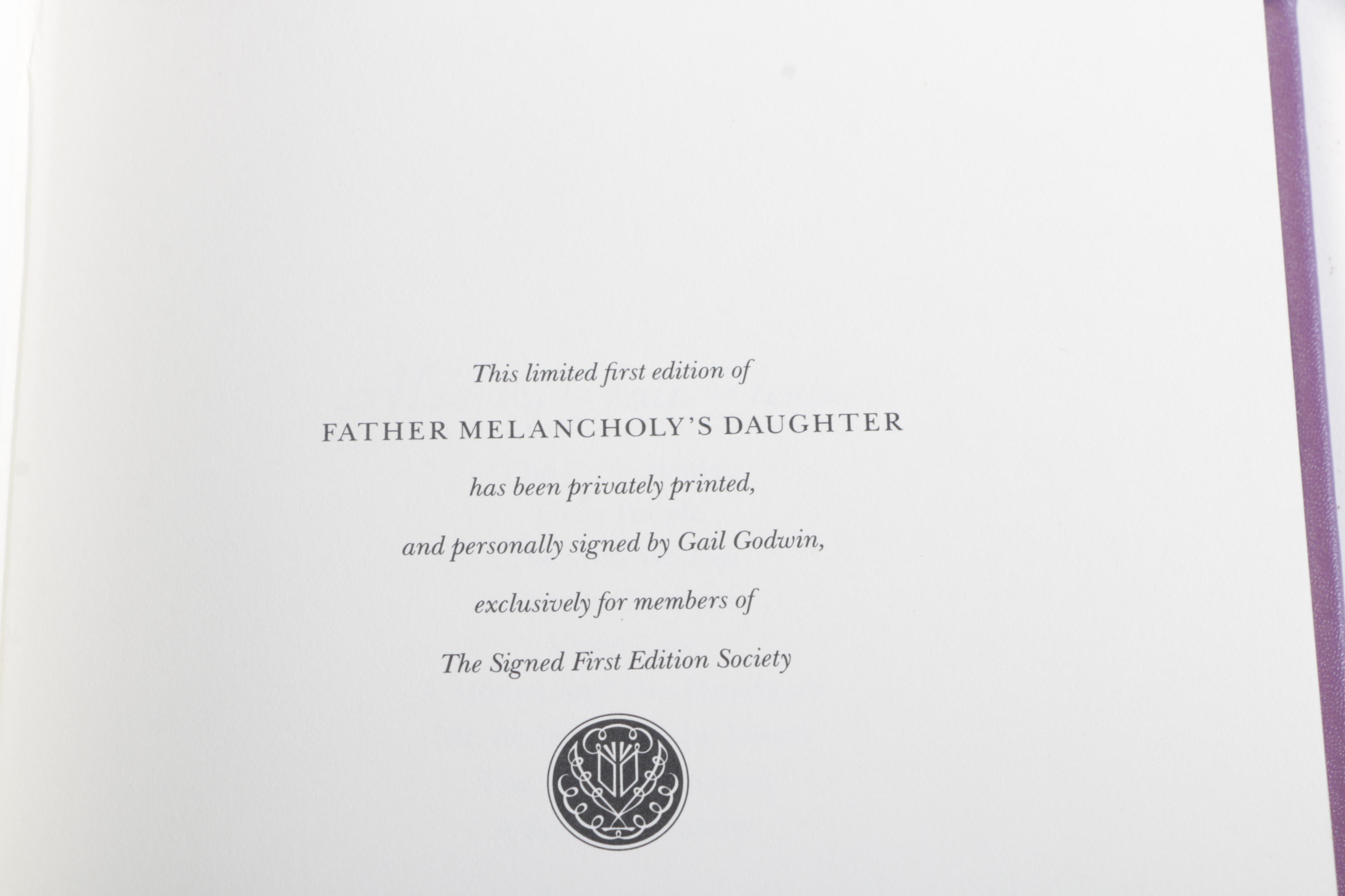 Signed Franklin Library Edition "Father Melancholy's Daughter" by Gail Godwin