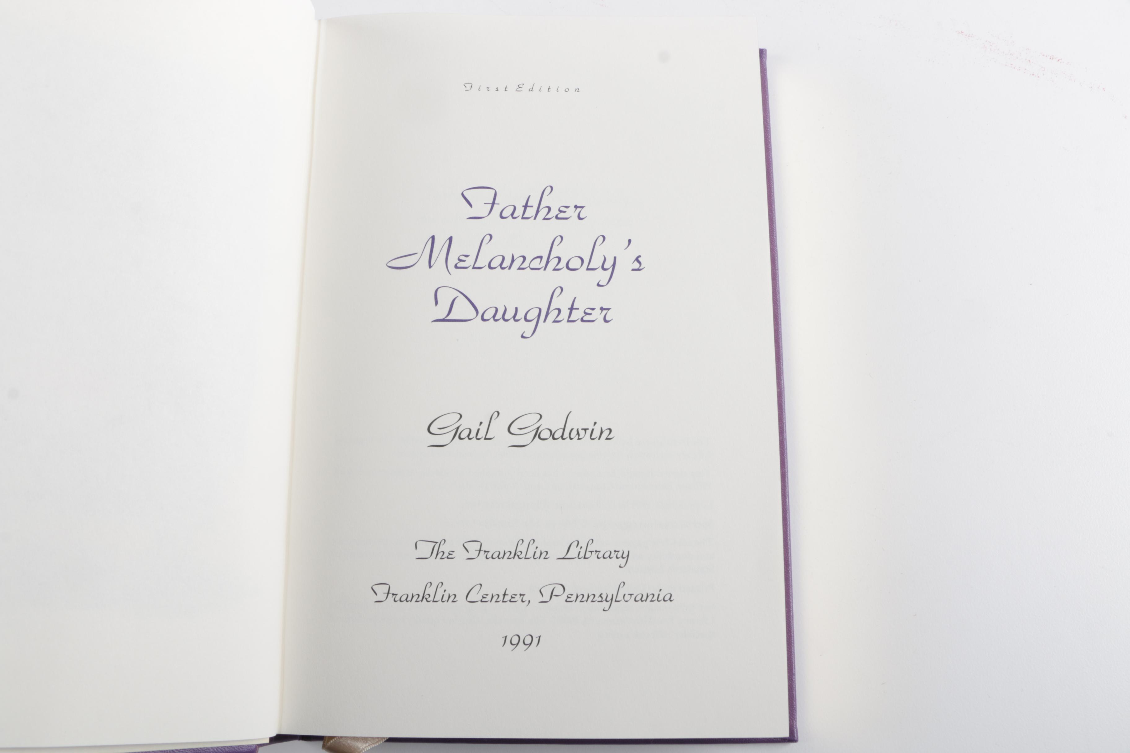 Signed Franklin Library Edition "Father Melancholy's Daughter" by Gail Godwin
