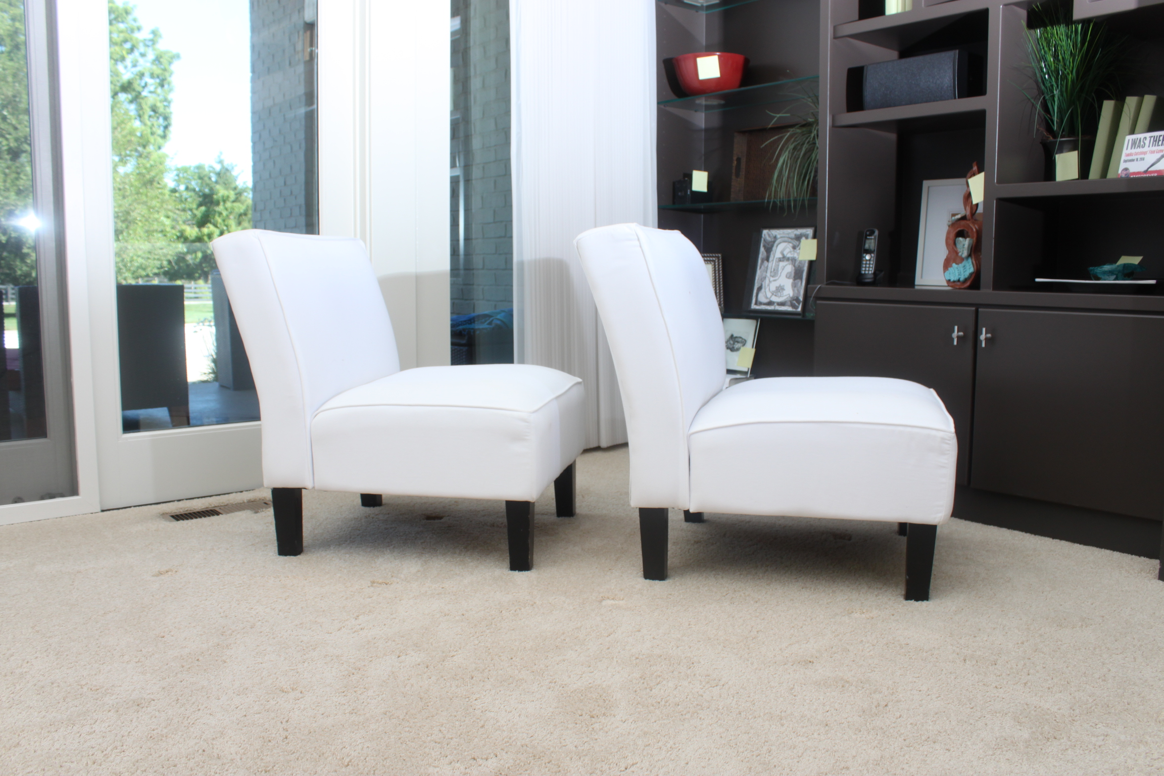 Contemporary Off-White Slipper Chairs