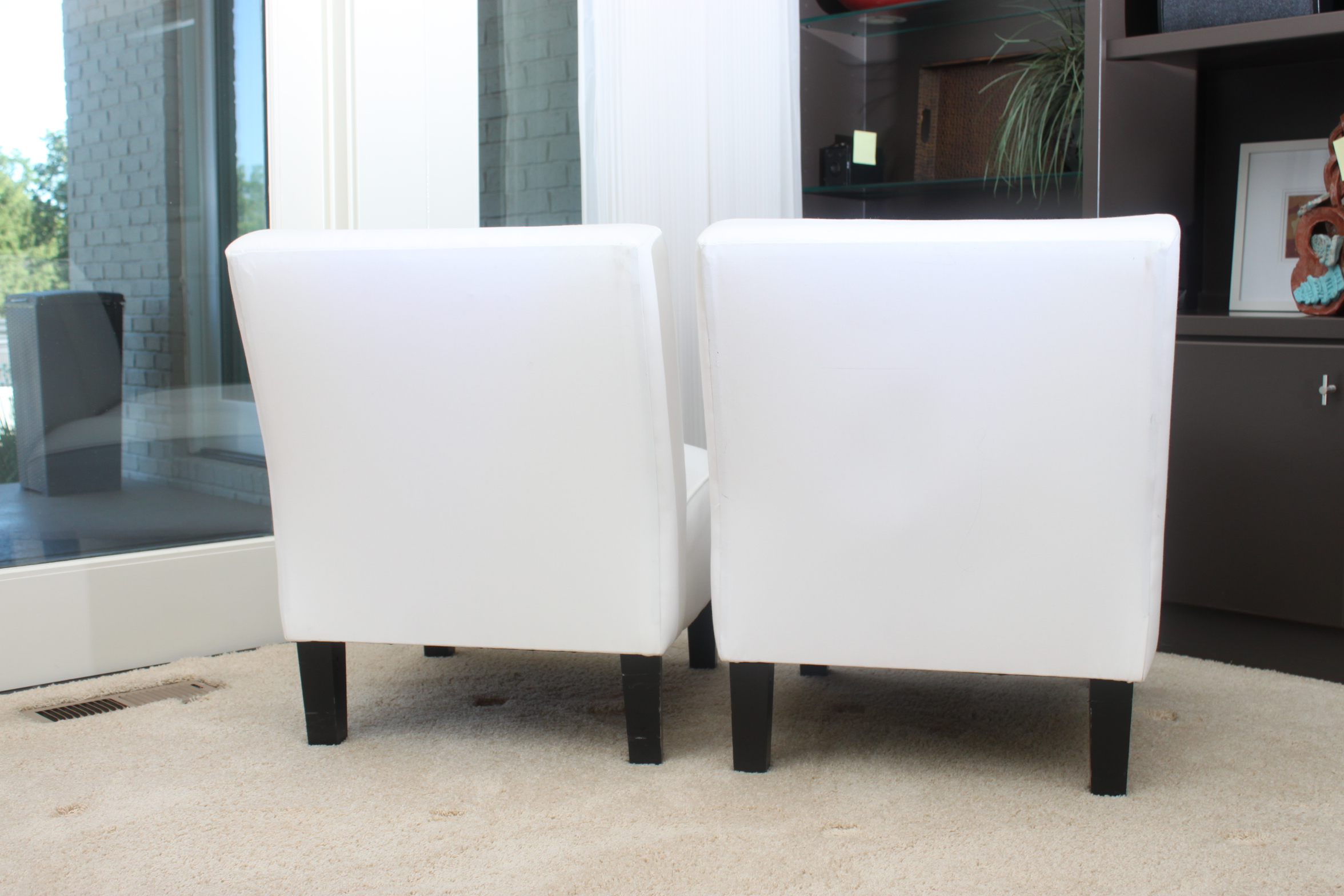 Contemporary Off-White Slipper Chairs