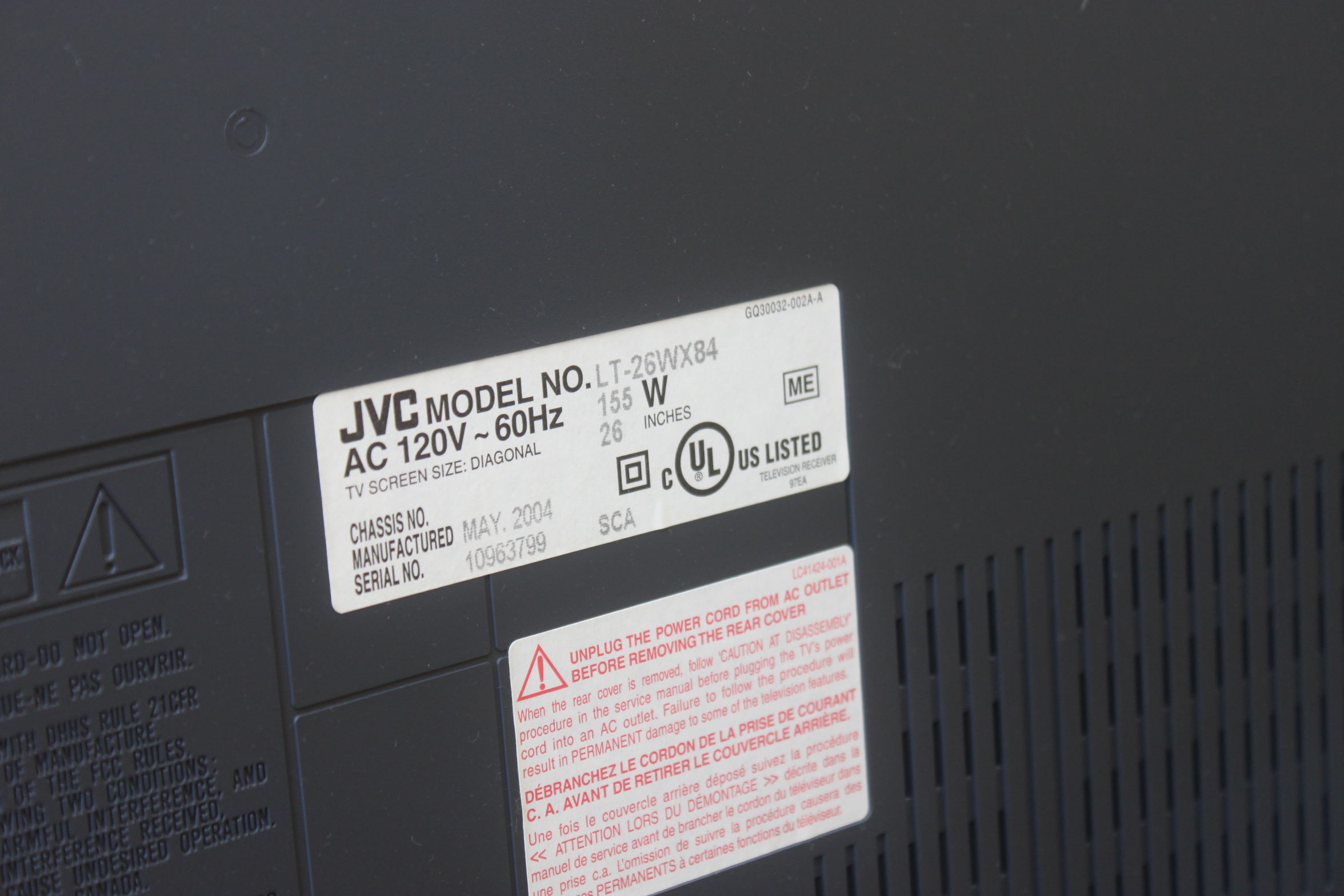 JVC Flat Screen Television