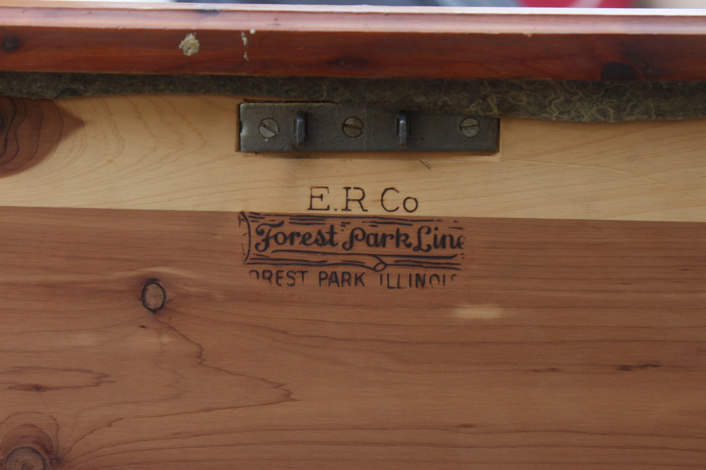 Vintage E.R. Co. Forest Park Line Cedar Chest
