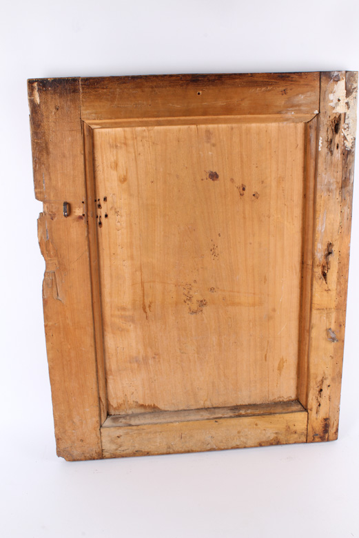 Antique Hand Painted Cabinet Door Featuring a Seated Woman