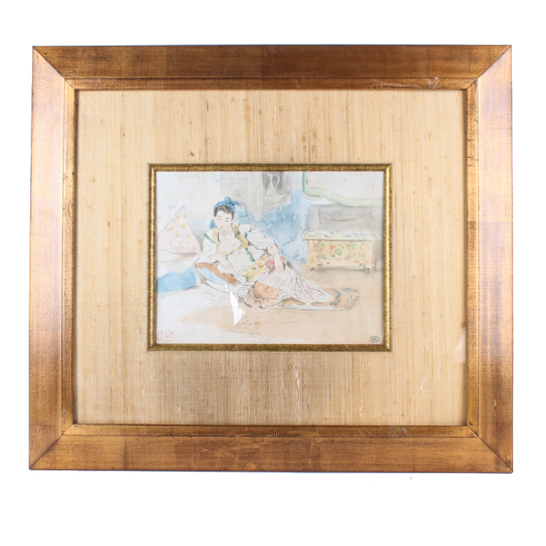 Reproduction Print After Eugene Delacroix "Mounay ben Sultan 1832"