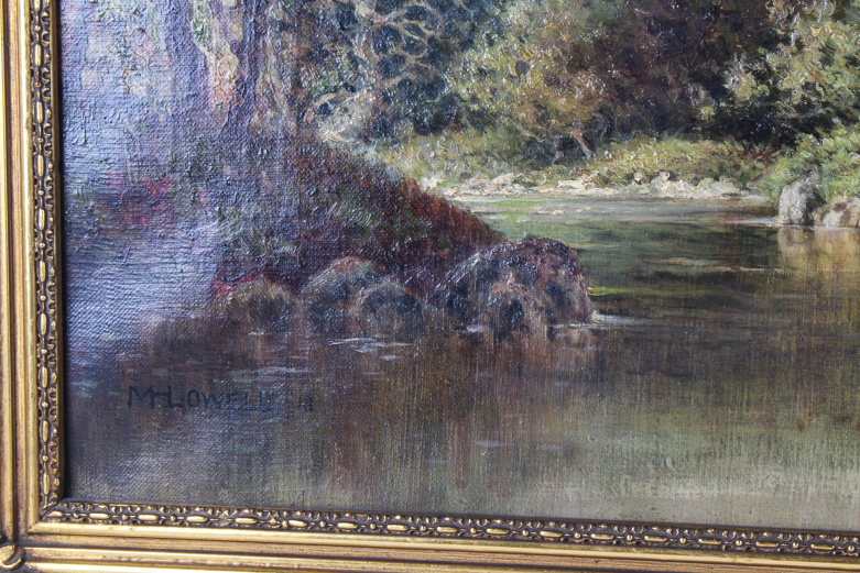 Milton H. Lowell 1918 New England Landscape Oil Painting on Canvas