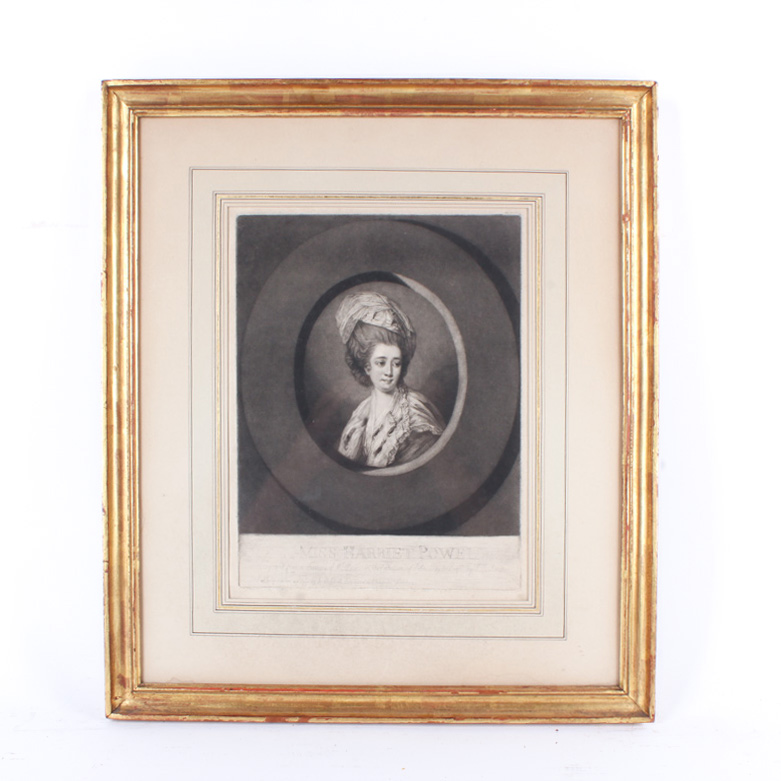 John Raphael Smith Mezzotint "Miss Harriet Powell" After Matthew William Peters