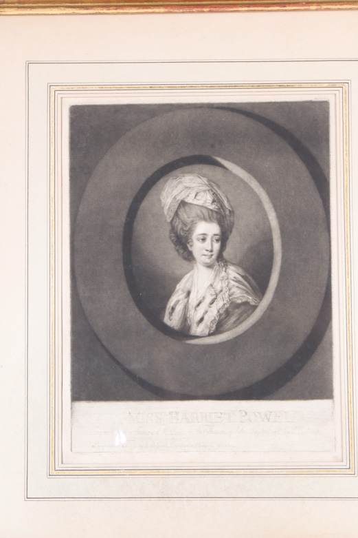 John Raphael Smith Mezzotint "Miss Harriet Powell" After Matthew William Peters