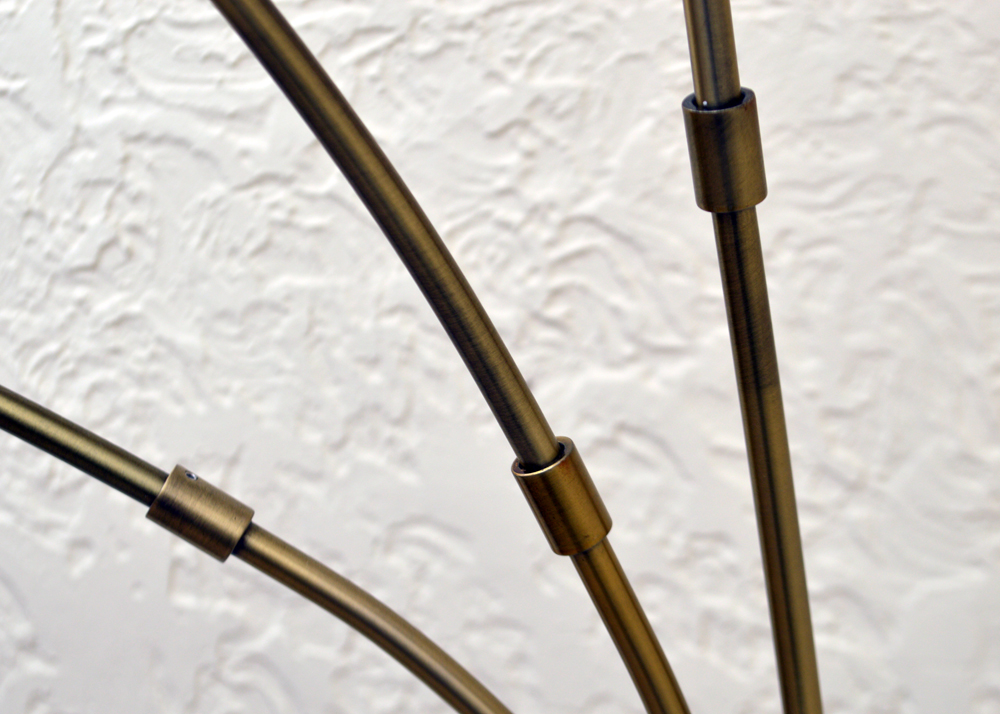 Mid Century Modern Brass Arc Floor Lamp with Marble Base