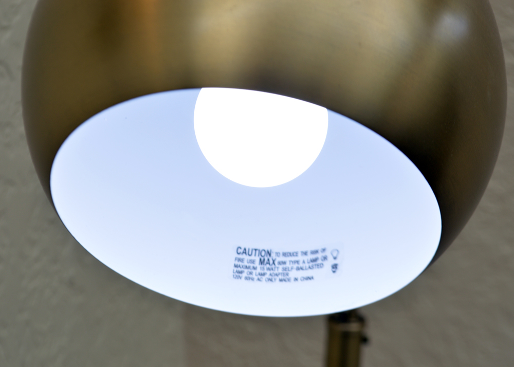 Mid Century Modern Brass Arc Floor Lamp with Marble Base