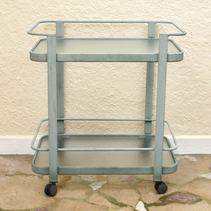 Vintage Metal and Glass Bar Cart