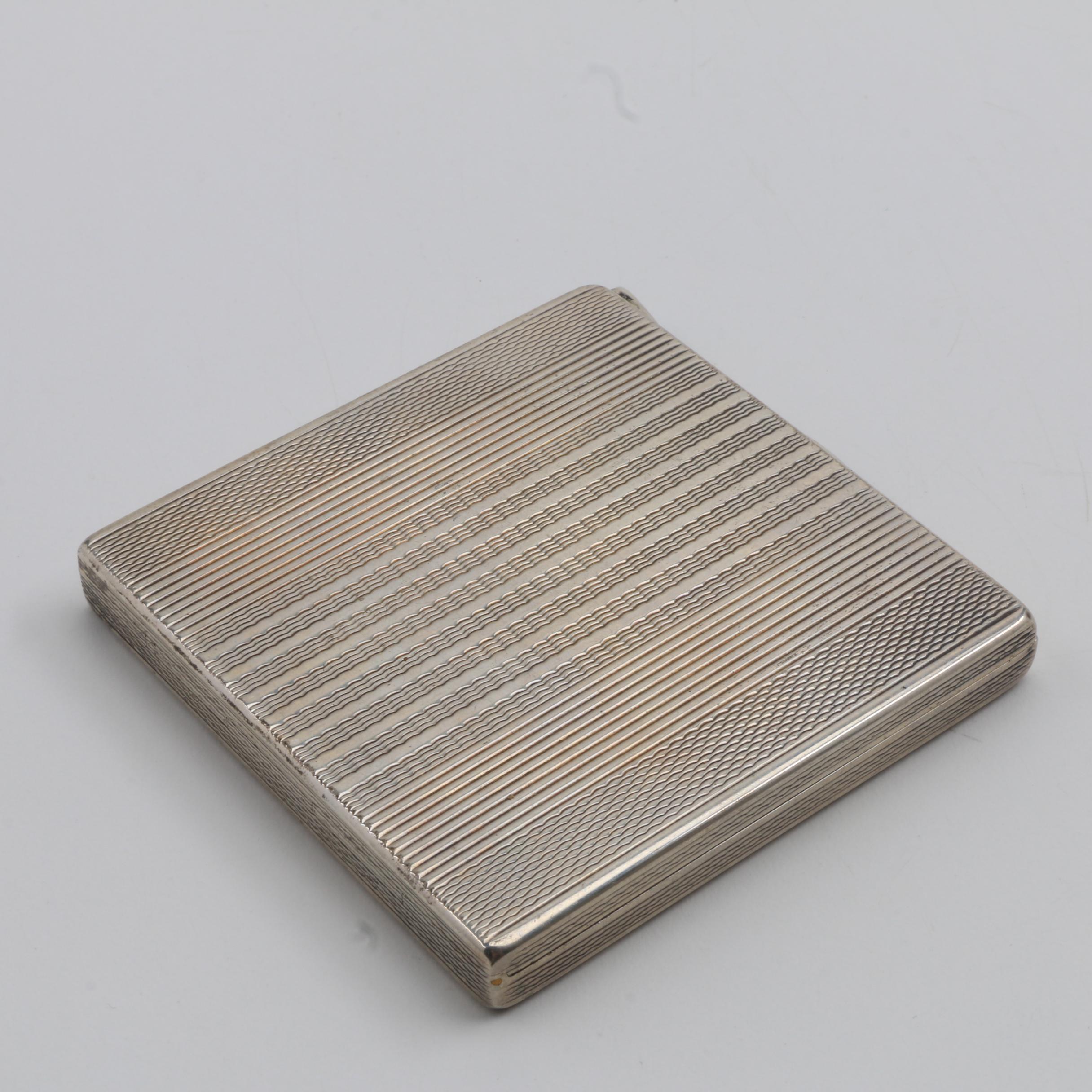 Art Deco 800 Silver Compact
