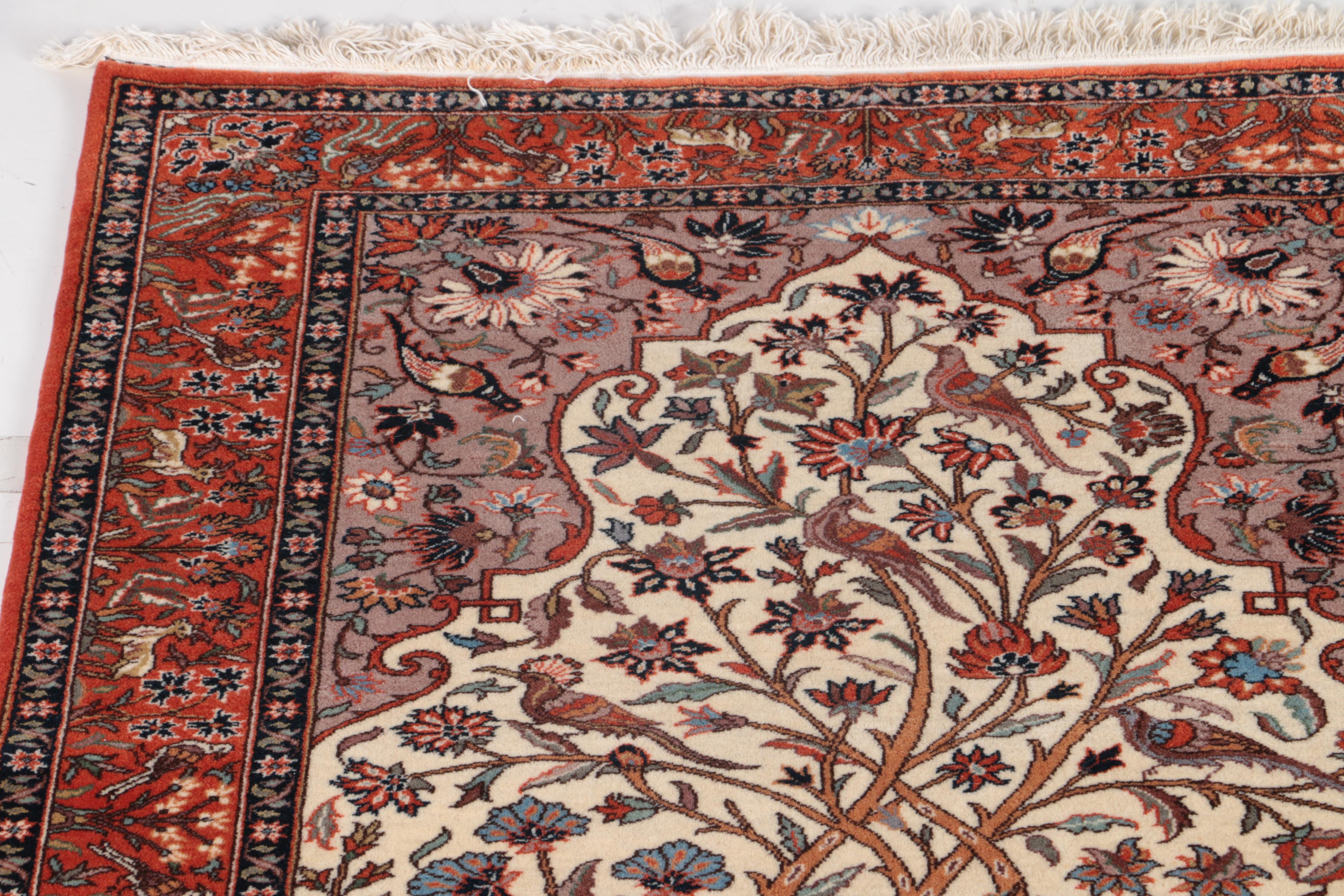 Hand-Knotted Romanian Pictorial "Tree of Life" Area Rug