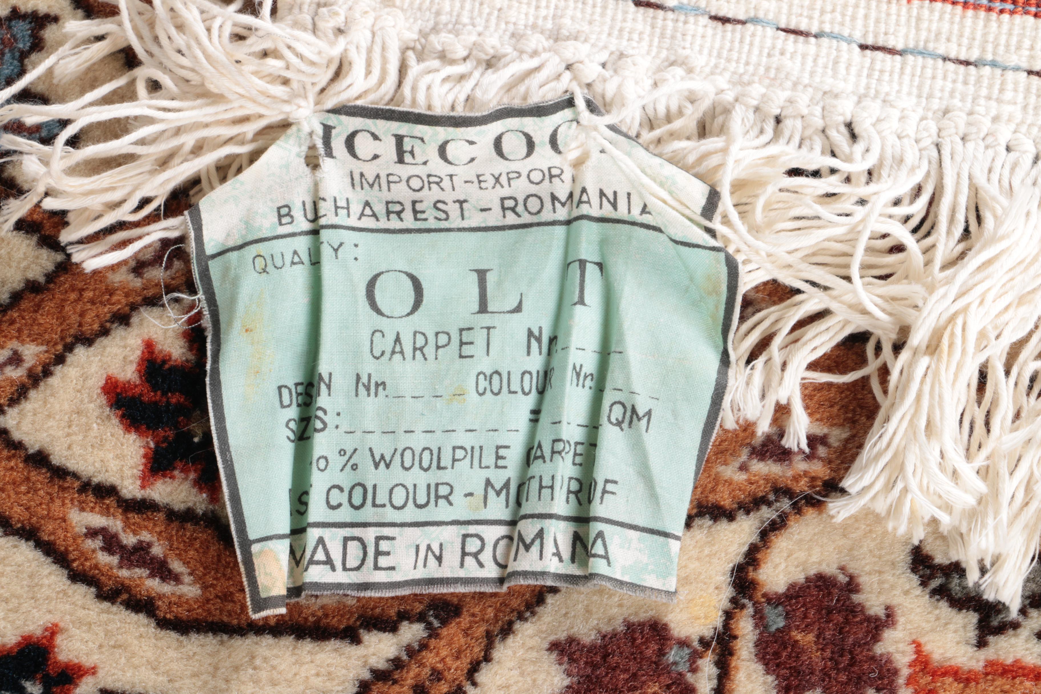 Hand-Knotted Romanian Pictorial "Tree of Life" Area Rug