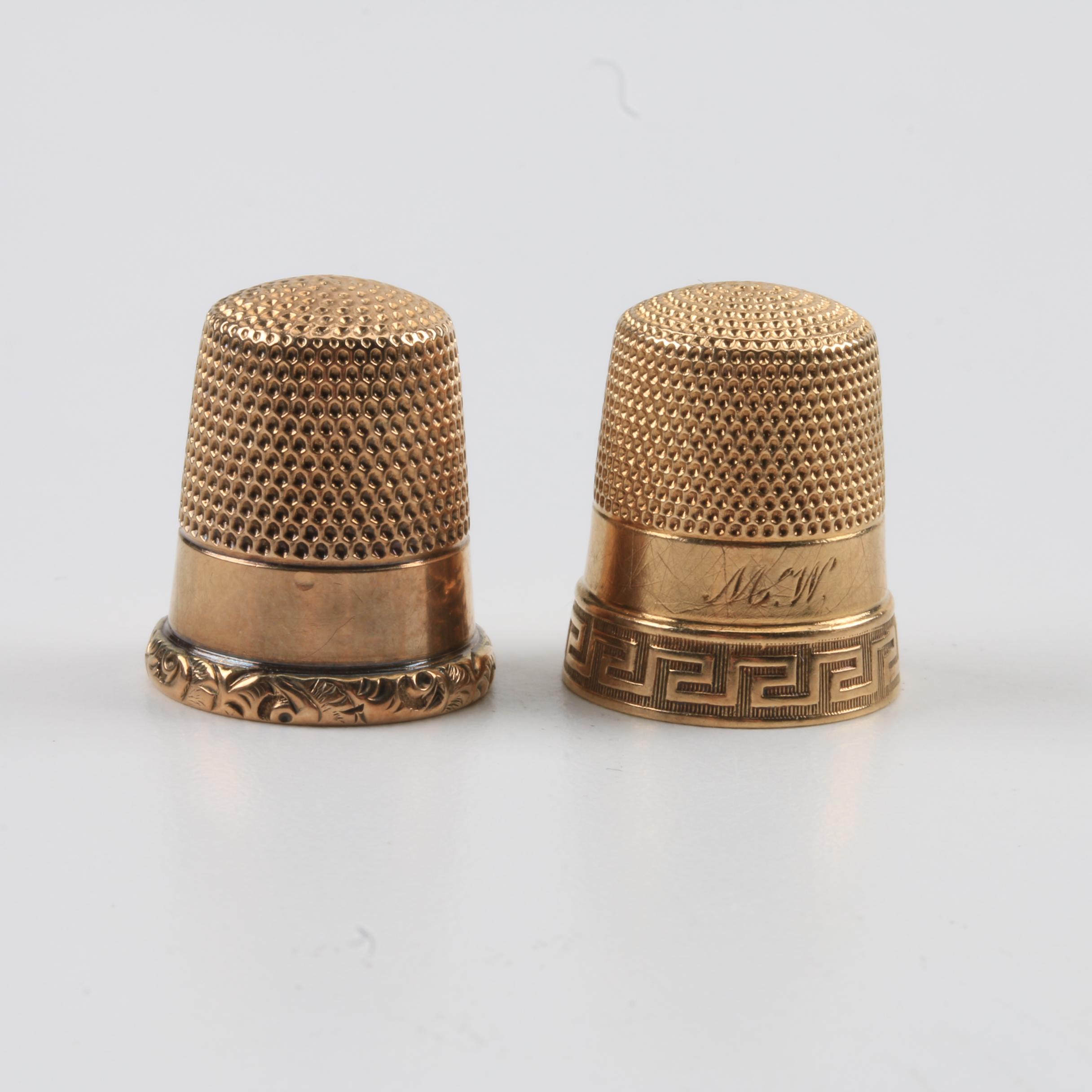 Pair of 14K Yellow Gold Thimbles