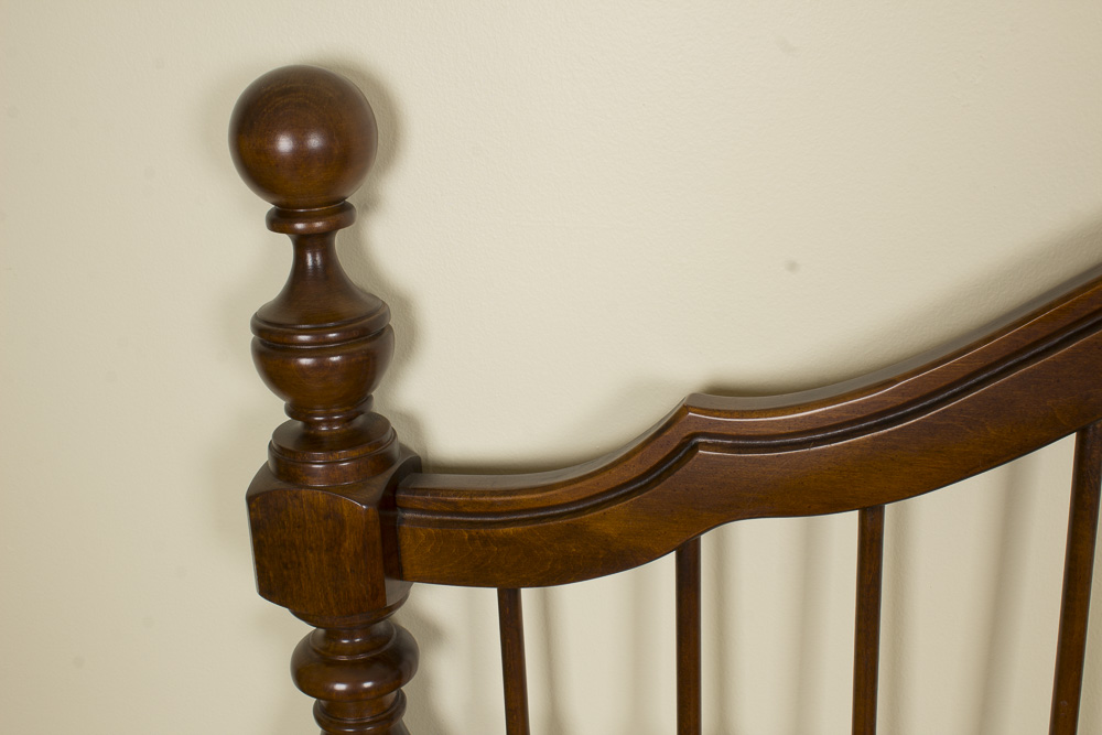 Size Full Dark Stained Traditional Style Wooden Headboard